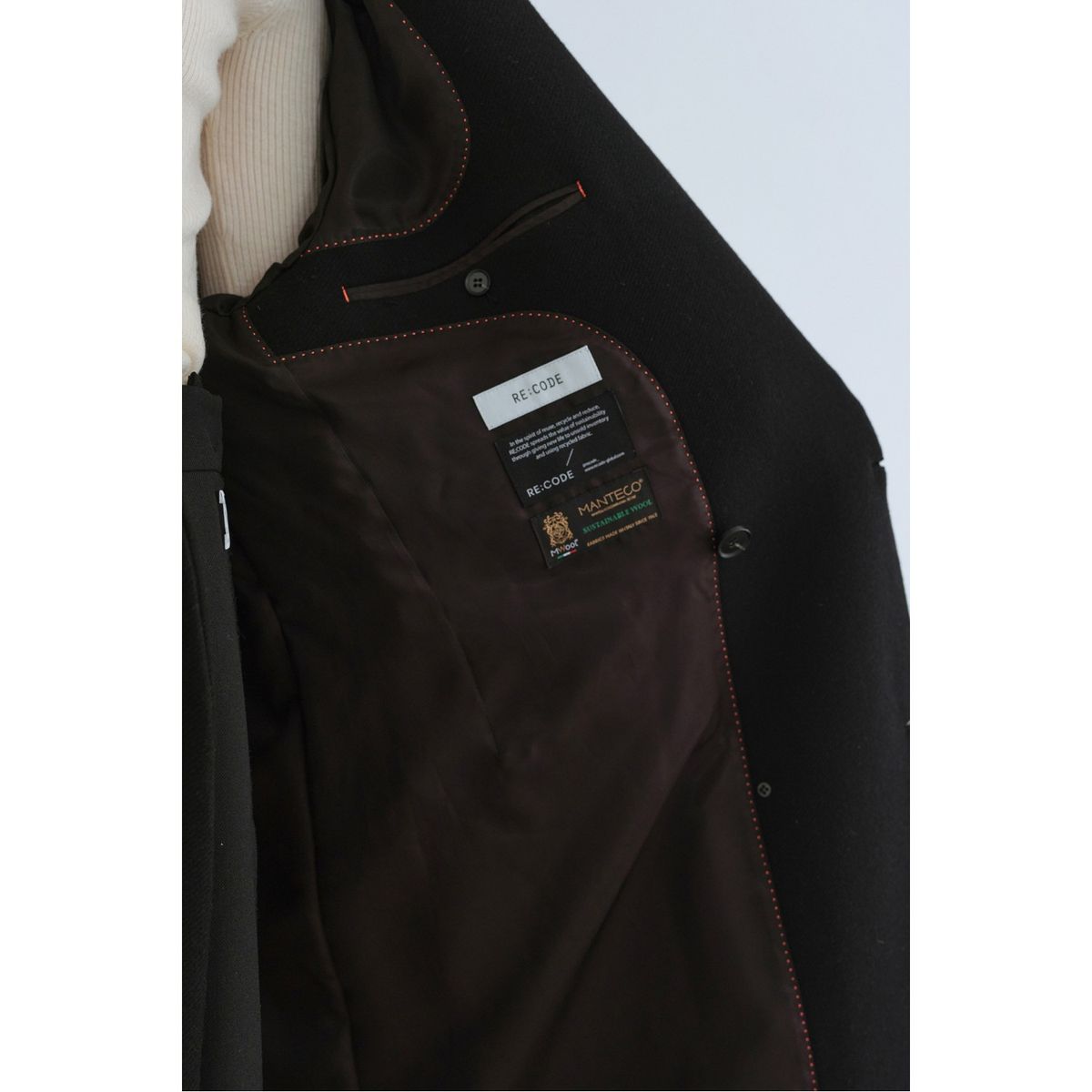 래코드(RECODE) Oversized Two way Double Coat_RQCAW23530BKX