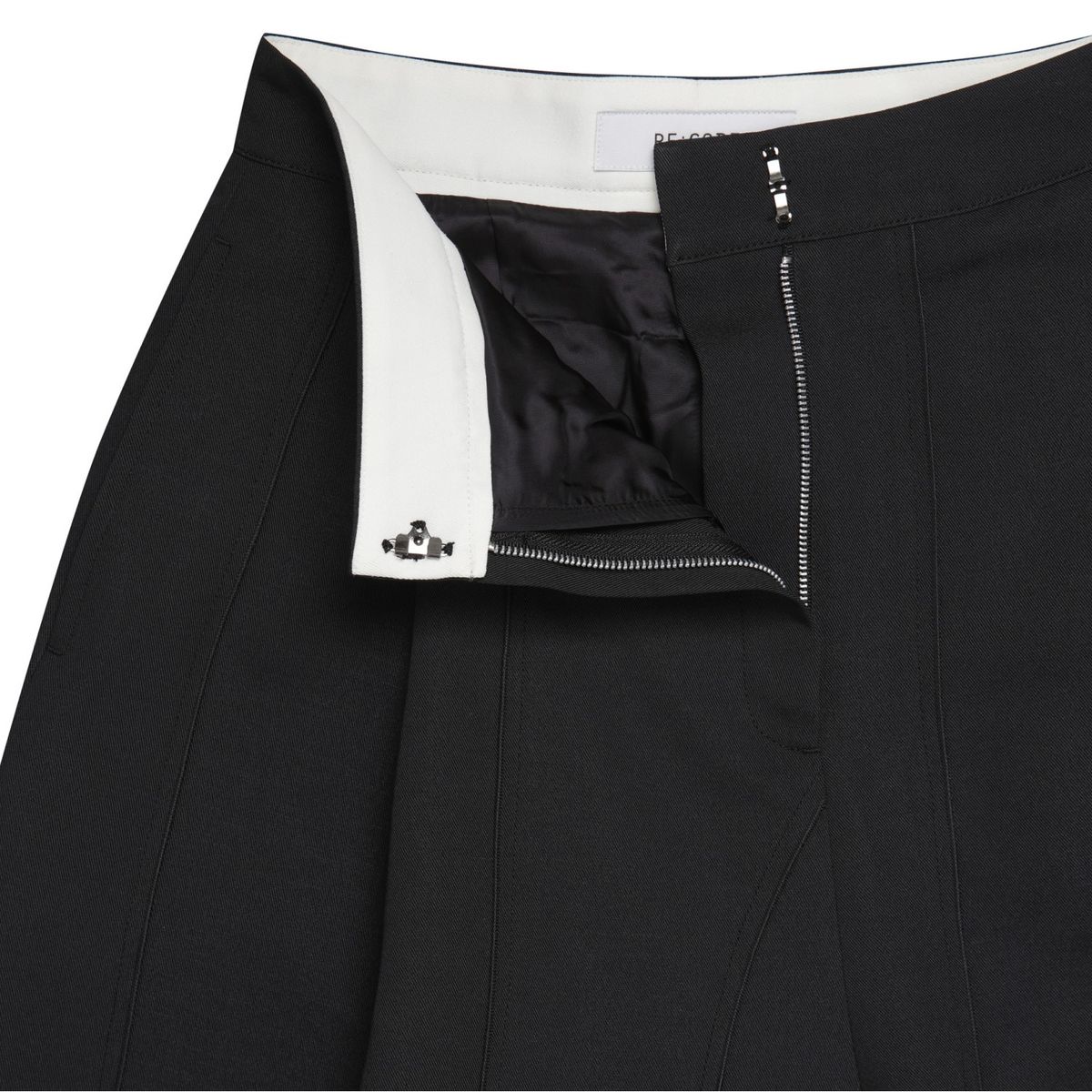 래코드(RECODE) Twill Patch Work Wide Short Pants_RQPAA23516BKX