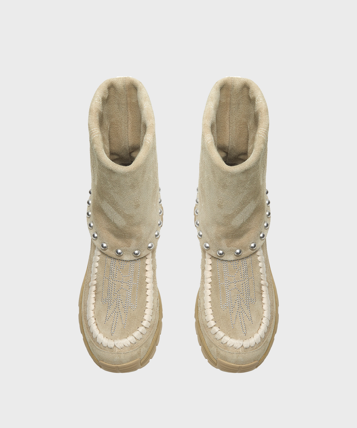 노츠(NOTTZ) [WESKEN X NOTTZ] WESTERN SYMBOL STUDDED BOOTS BEIGE