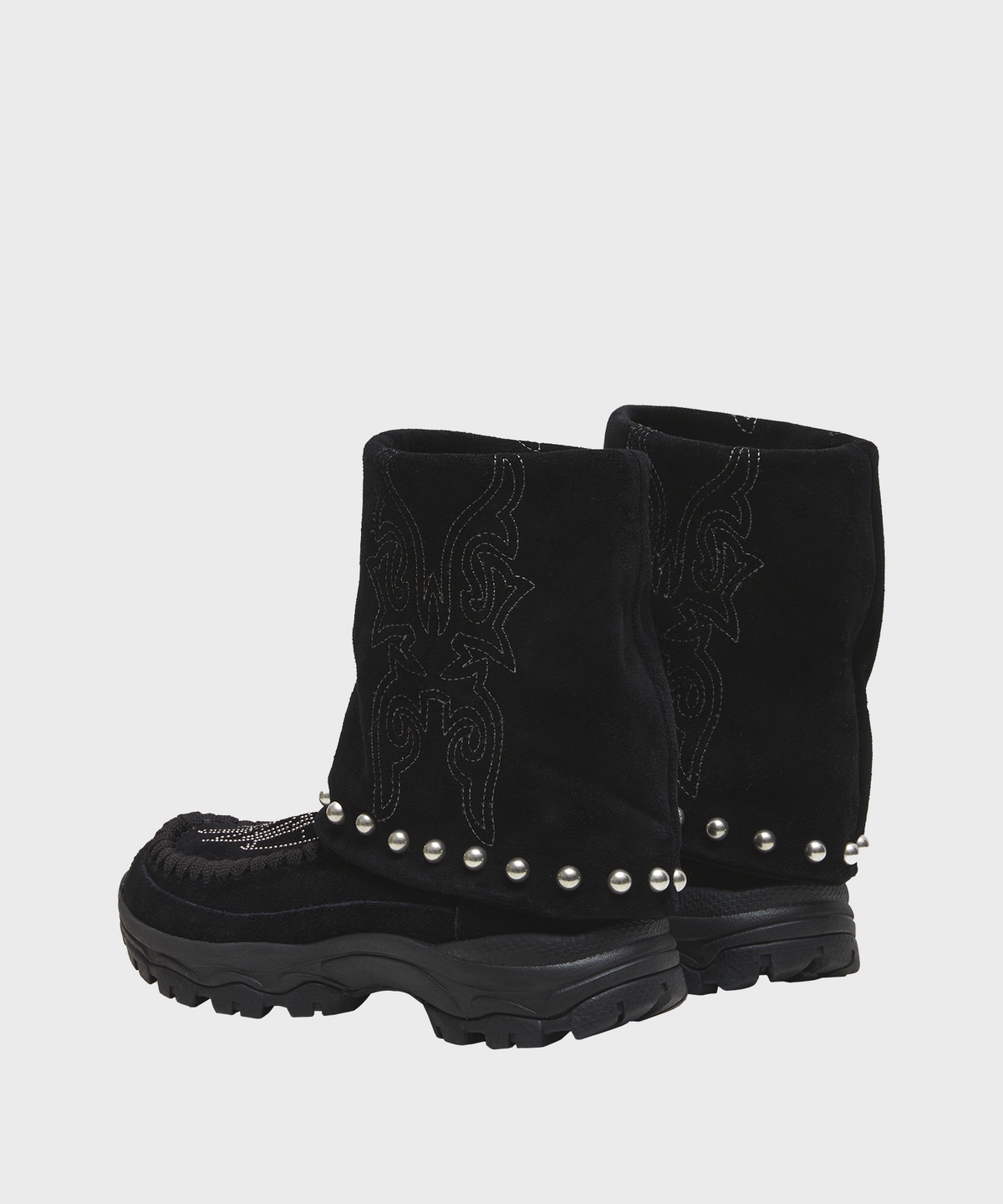 노츠(NOTTZ) [WESKEN X NOTTZ] WESTERN SYMBOL STUDDED BOOTS BLACK