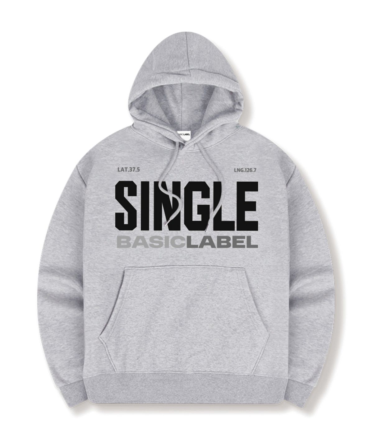 베이직라벨(BASIC LABEL) Single Label Oversized Hoodie 5 Color [BLBI_1003]