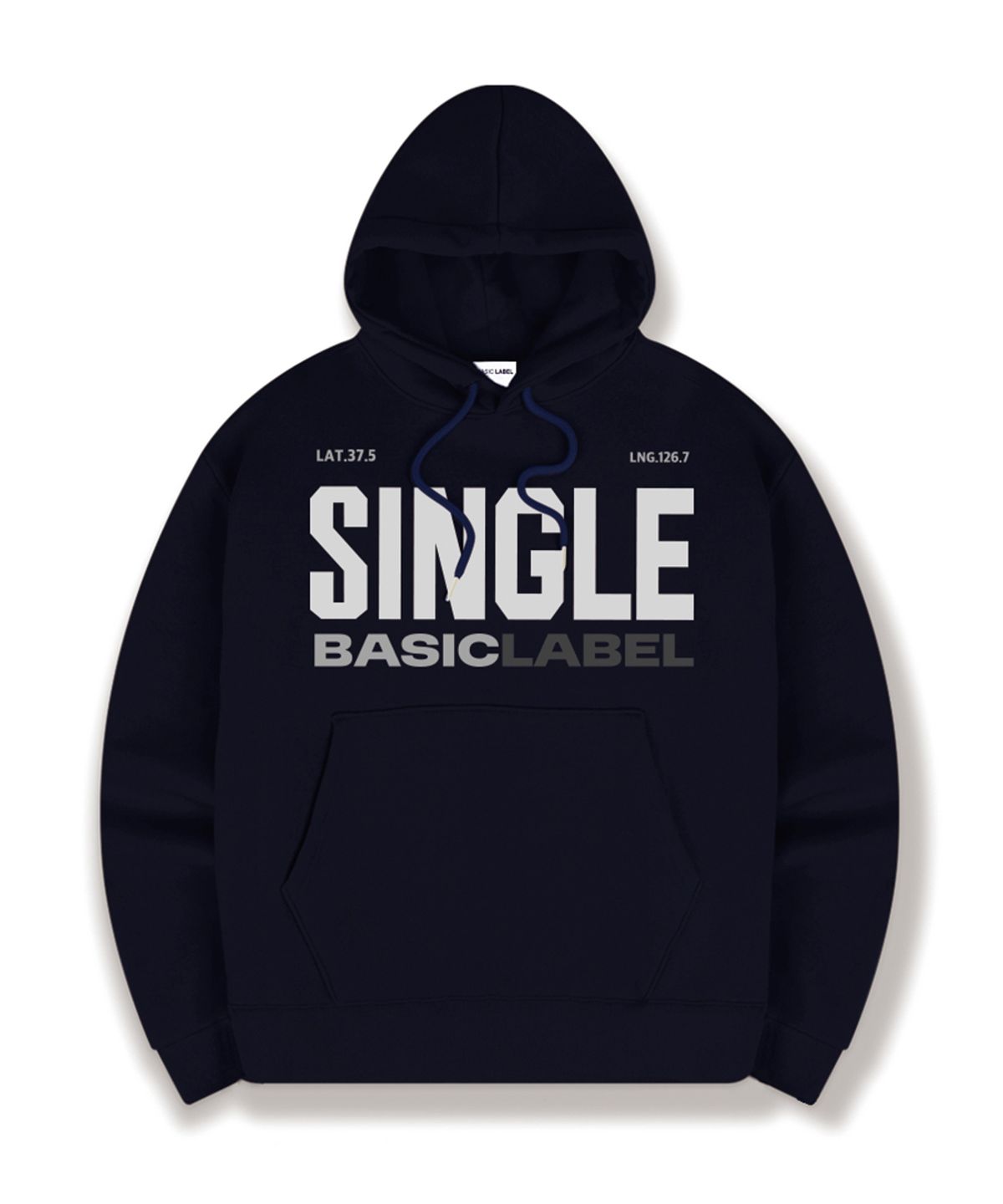 베이직라벨(BASIC LABEL) Single Label Oversized Hoodie 5 Color [BLBI_1003]