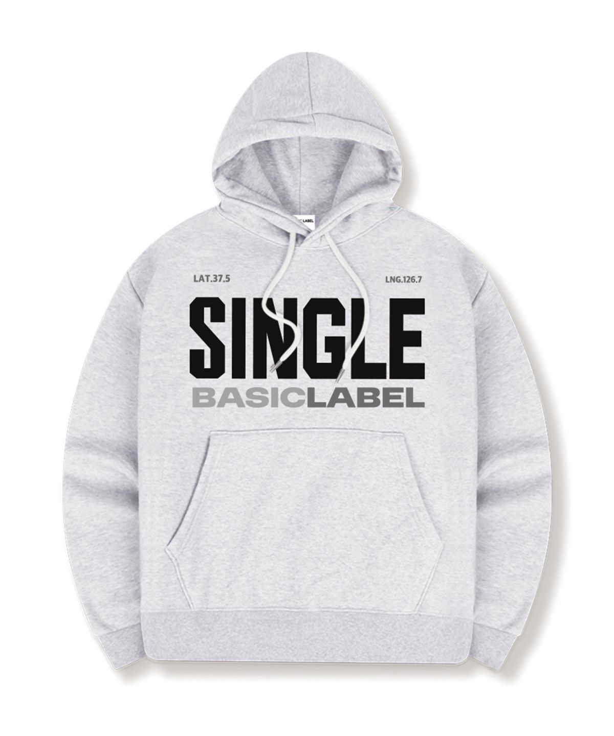 베이직라벨(BASIC LABEL) Single Label Oversized Hoodie 5 Color [BLBI_1003]