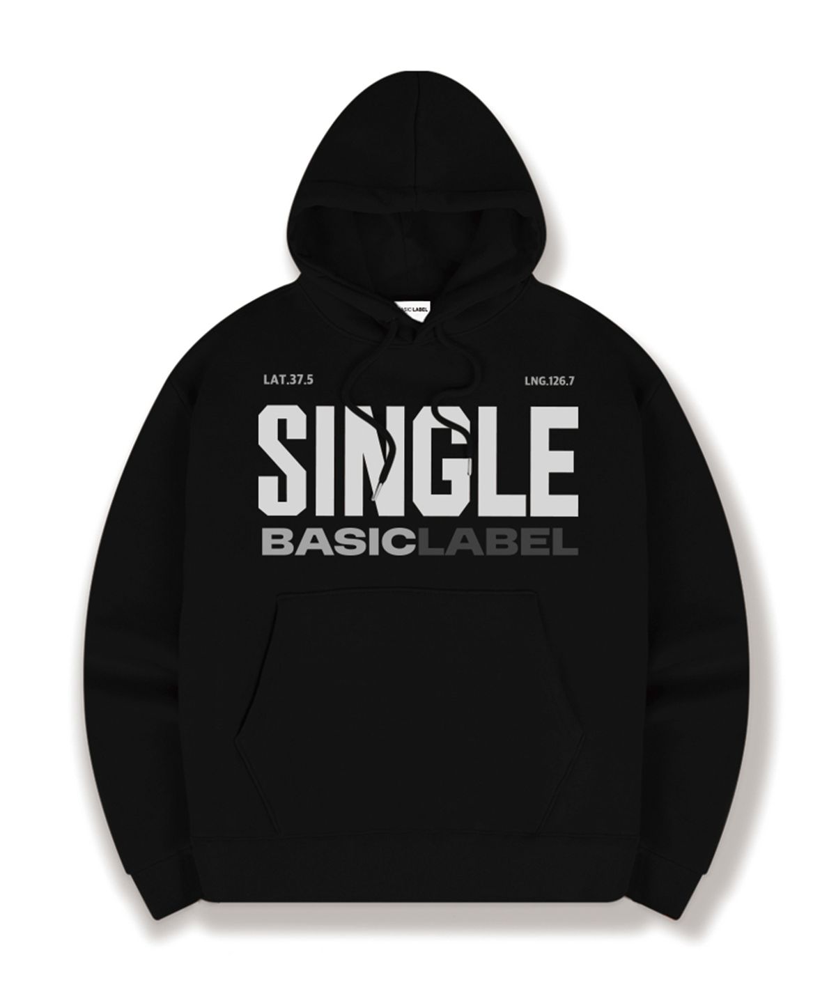 베이직라벨(BASIC LABEL) Single Label Oversized Hoodie 5 Color [BLBI_1003]