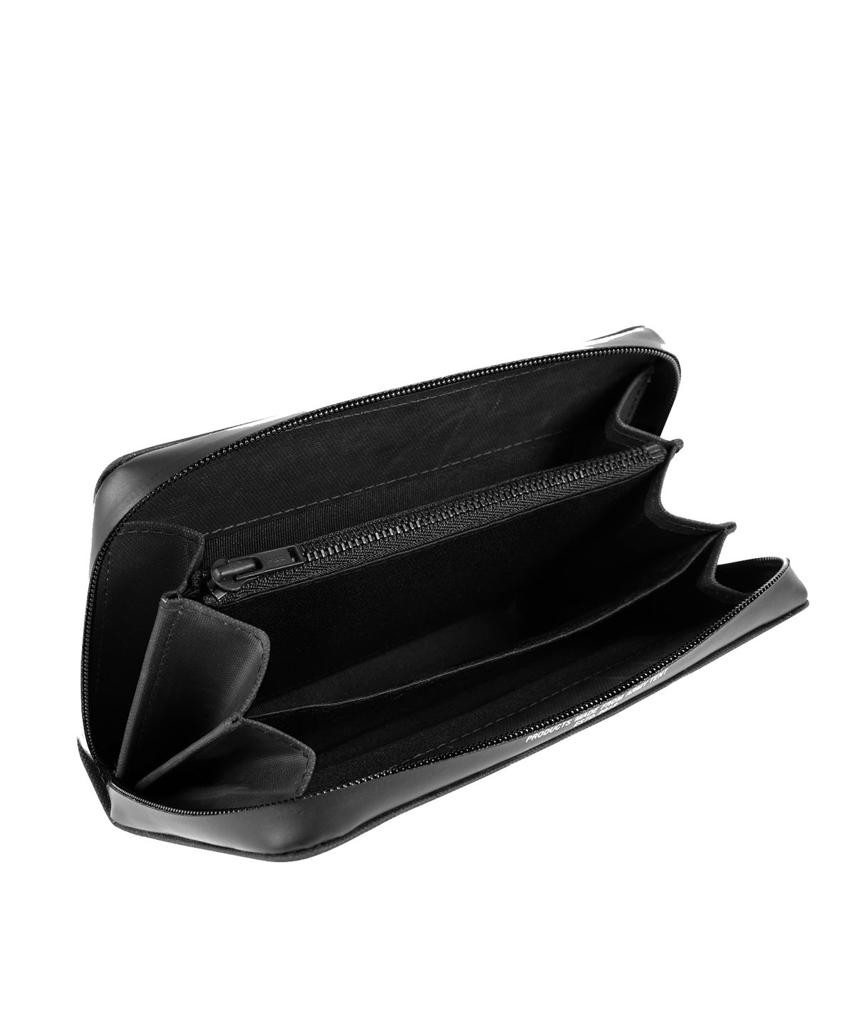 카네이테이(KANEITEI) BERLIN LETTERING ZIP WALLET L (BLACK) / UPCYCLED