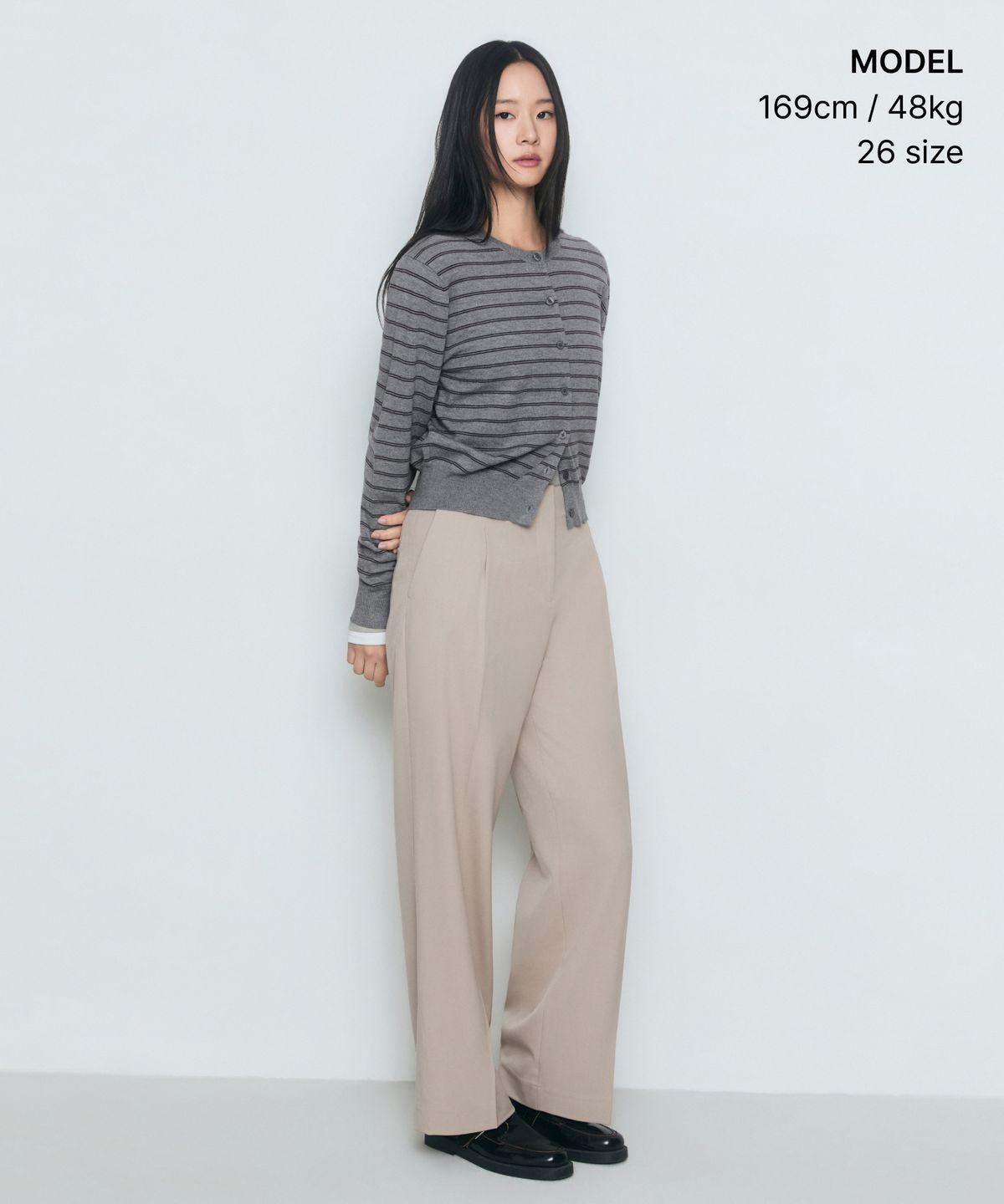무신사 스탠다드 우먼(MUSINSA STANDARD WOMAN) 우먼즈 웨이스트밴들리스 와이드 슬랙스 [웜 샌드]