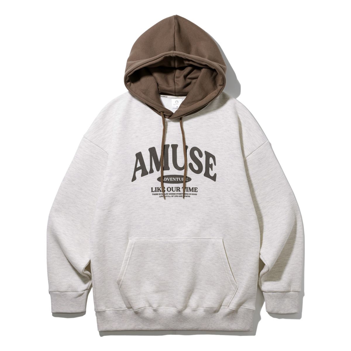 앨빈클로(ALVINCLO) AMUSE 모자배색 오버핏 후드티 AVH512 (4 COLOR)