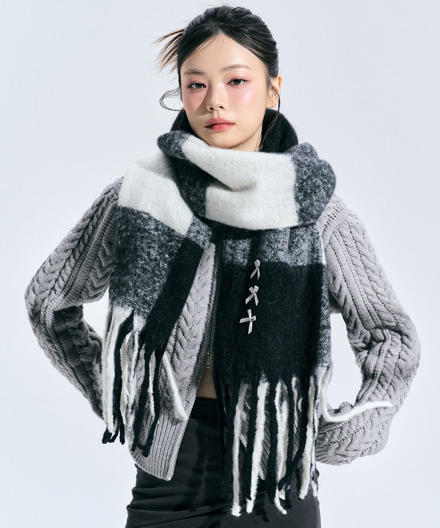☆送料・関税込☆ZEROPLANET★Soft Ribbon Long Muffler★ MUSINSA | ZEROPLANET Soft ribbon long muffler [3COLOR]