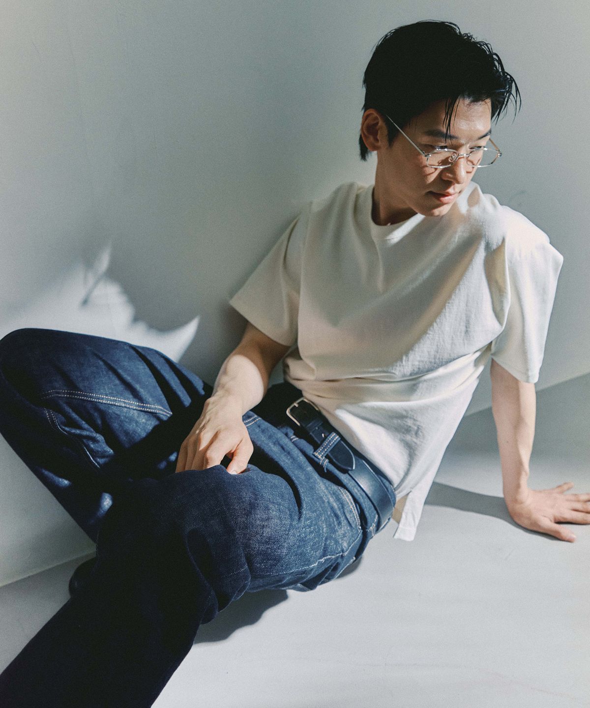 플랙(PLAC) 스트레이트 셀비지 B32 데님 팬츠 로우