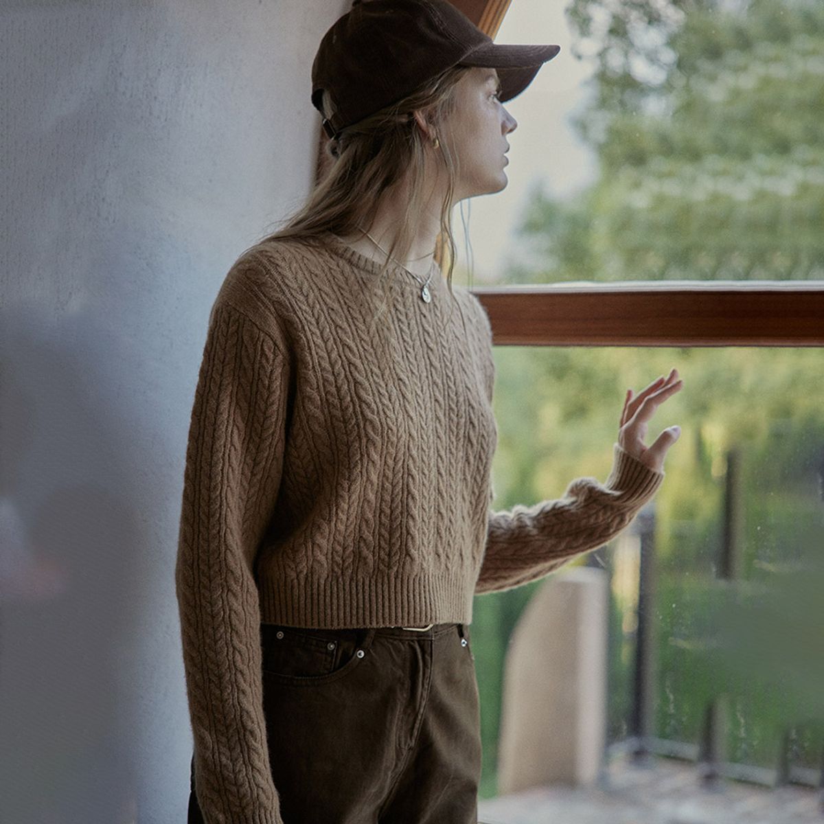 프라우드 마리(PROUD MARY) PM_Twist round neck sweater_CAMEL