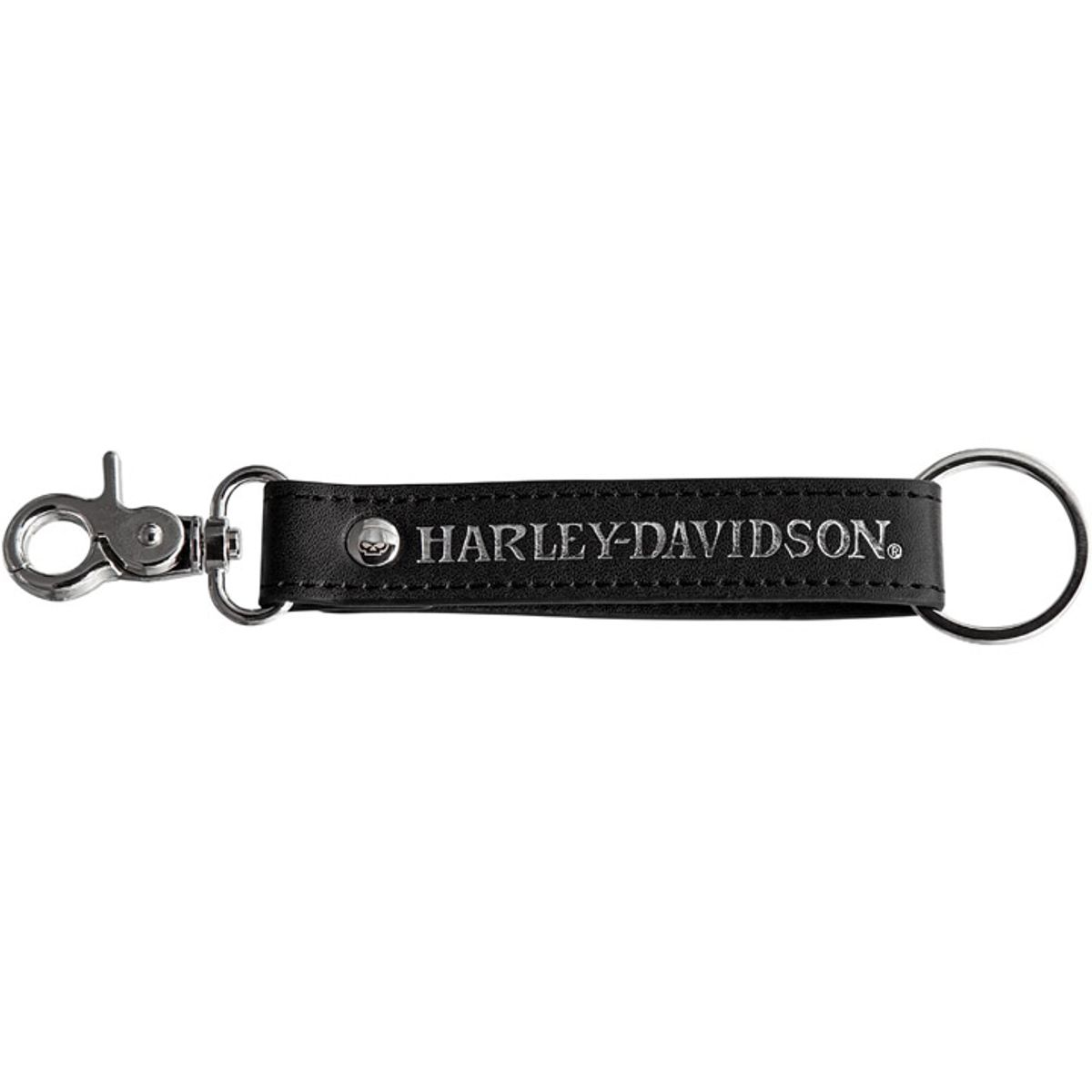 할리데이비슨(HARLEY-DAVIDSON) 스컬 블랙 스트랩 열쇠고리