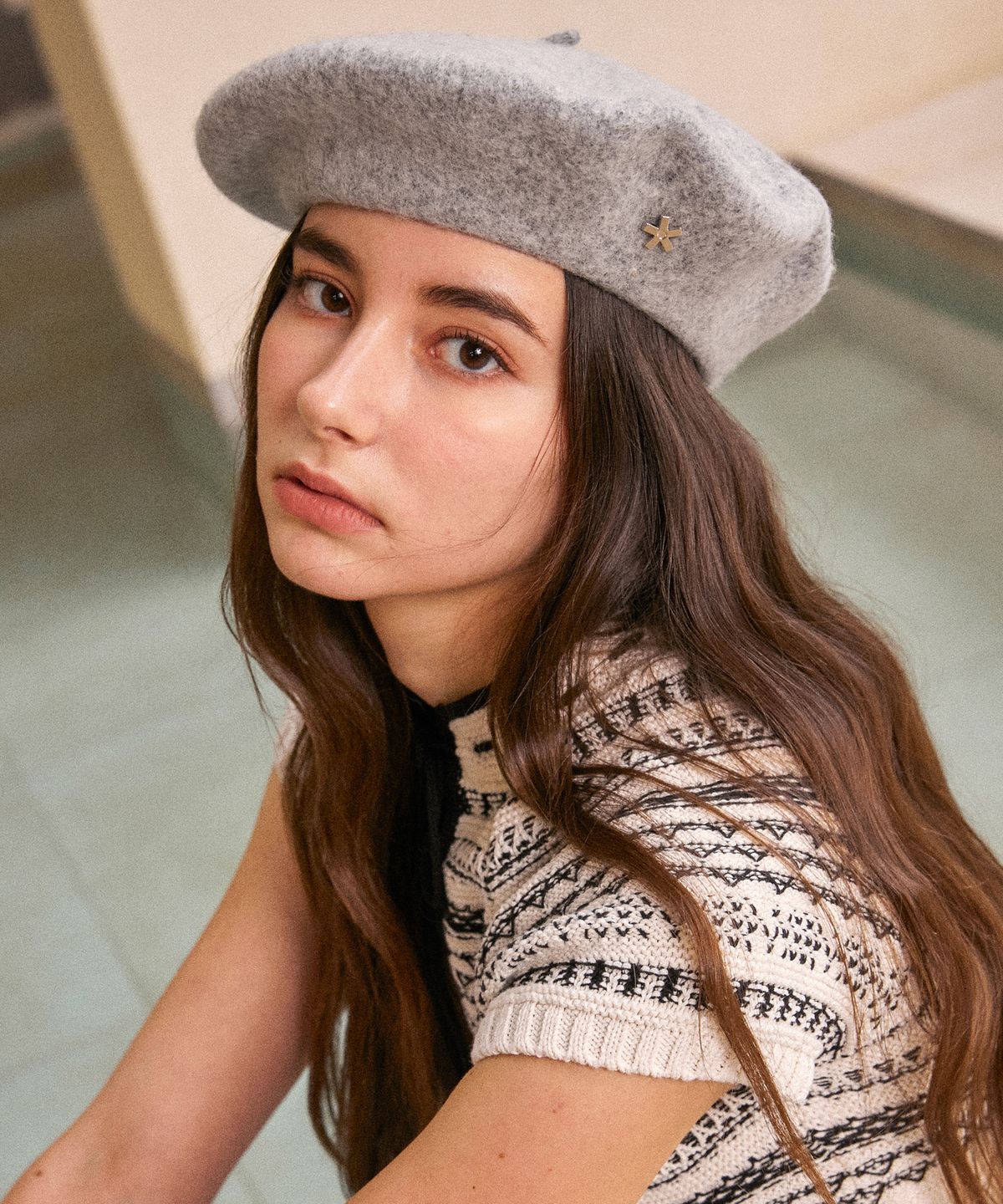 엘케블룸(ELKE BLOEM) ADORABLE WOOL GRAY BERET