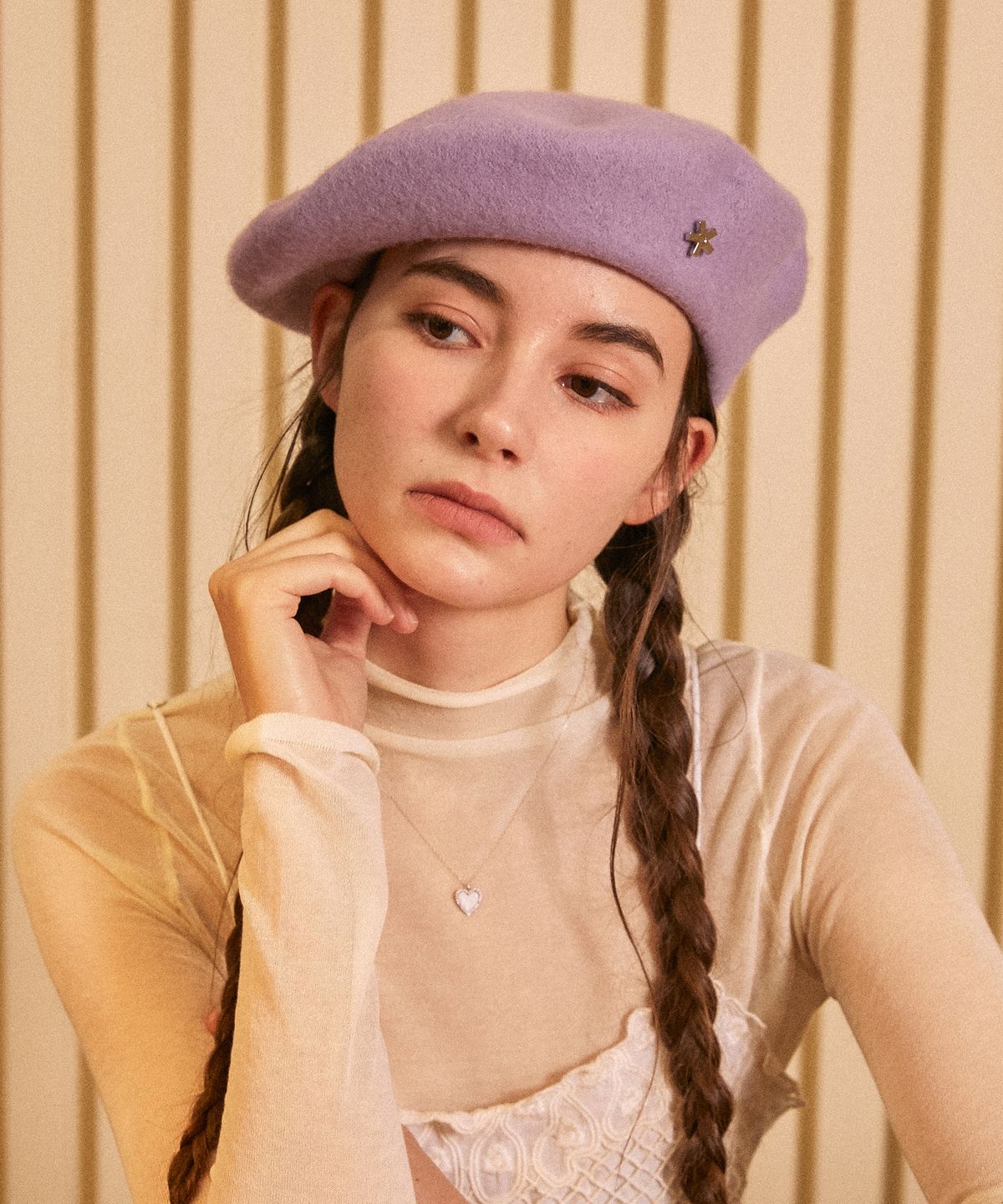 엘케블룸(ELKE BLOEM) ADORABLE WOOL LIGHT PURPLE BERET