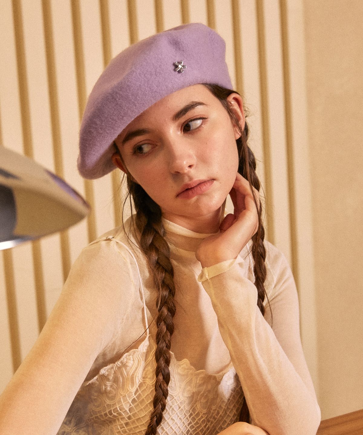 엘케블룸(ELKE BLOEM) ADORABLE WOOL LIGHT PURPLE BERET