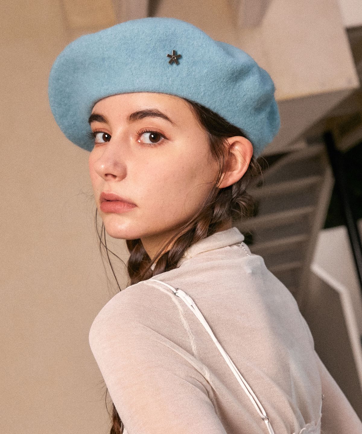 엘케블룸(ELKE BLOEM) ADORABLE WOOL SKY BLUE BERET