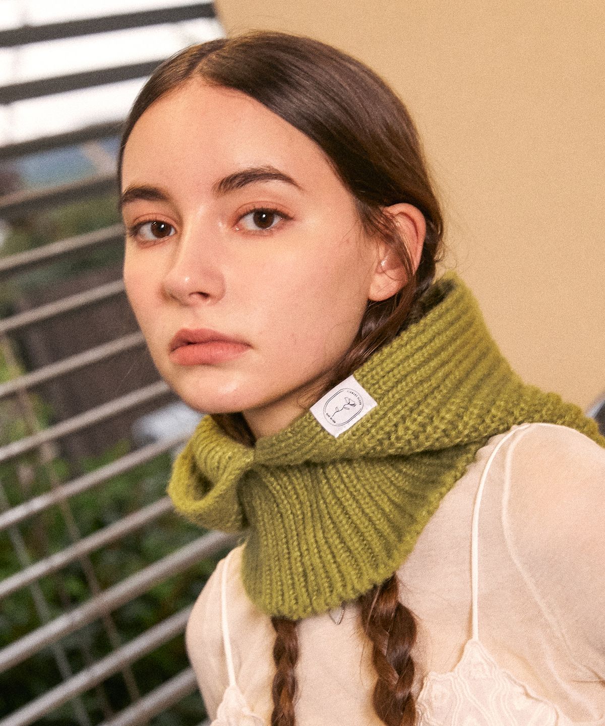 엘케블룸(ELKE BLOEM) BASIC KNIT GREEN BARACLAVA