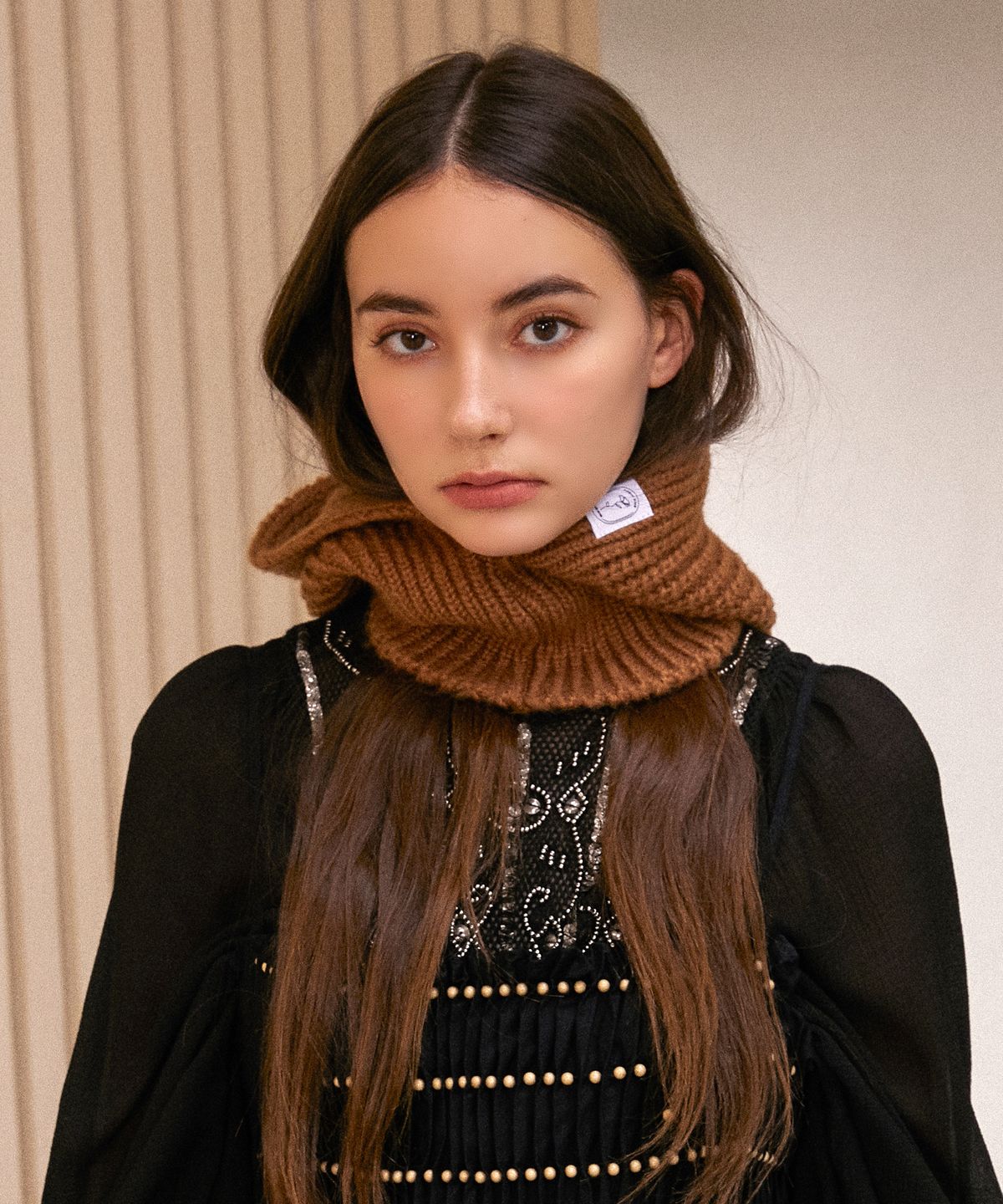 엘케블룸(ELKE BLOEM) BASIC KNIT BROWN BARACLAVA