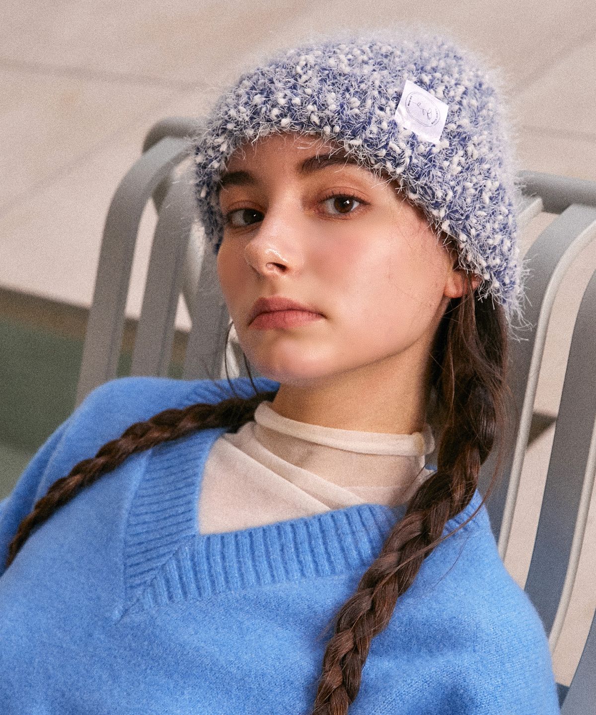 엘케블룸(ELKE BLOEM) LUMPY BLUE BEANIE