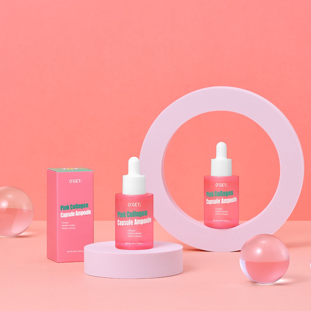 오겟(OGET) 오겟 핑크 콜라겐 캡슐 앰플 30ml [탄력보습]