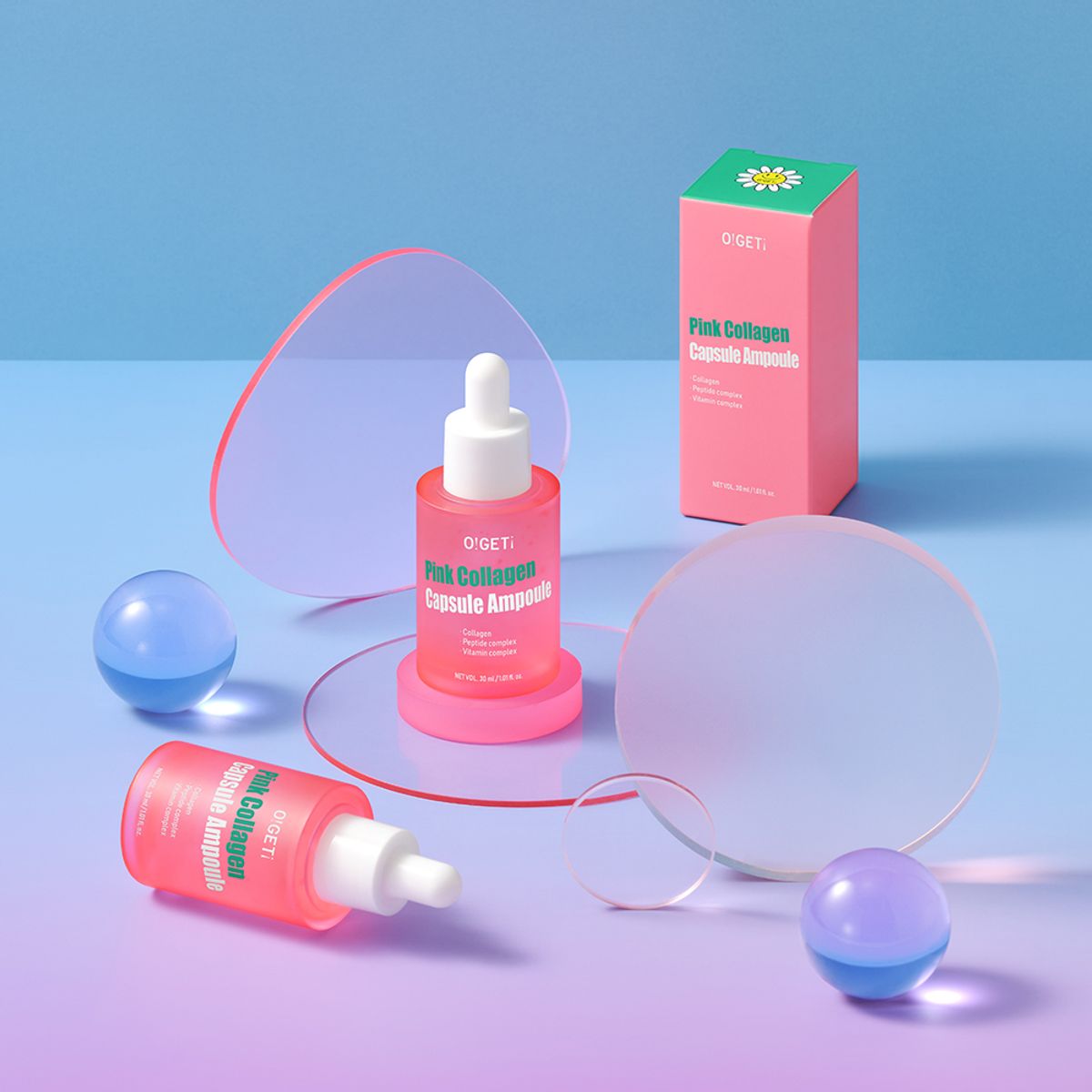오겟(OGET) 오겟 핑크 콜라겐 캡슐 앰플 30ml [탄력보습]