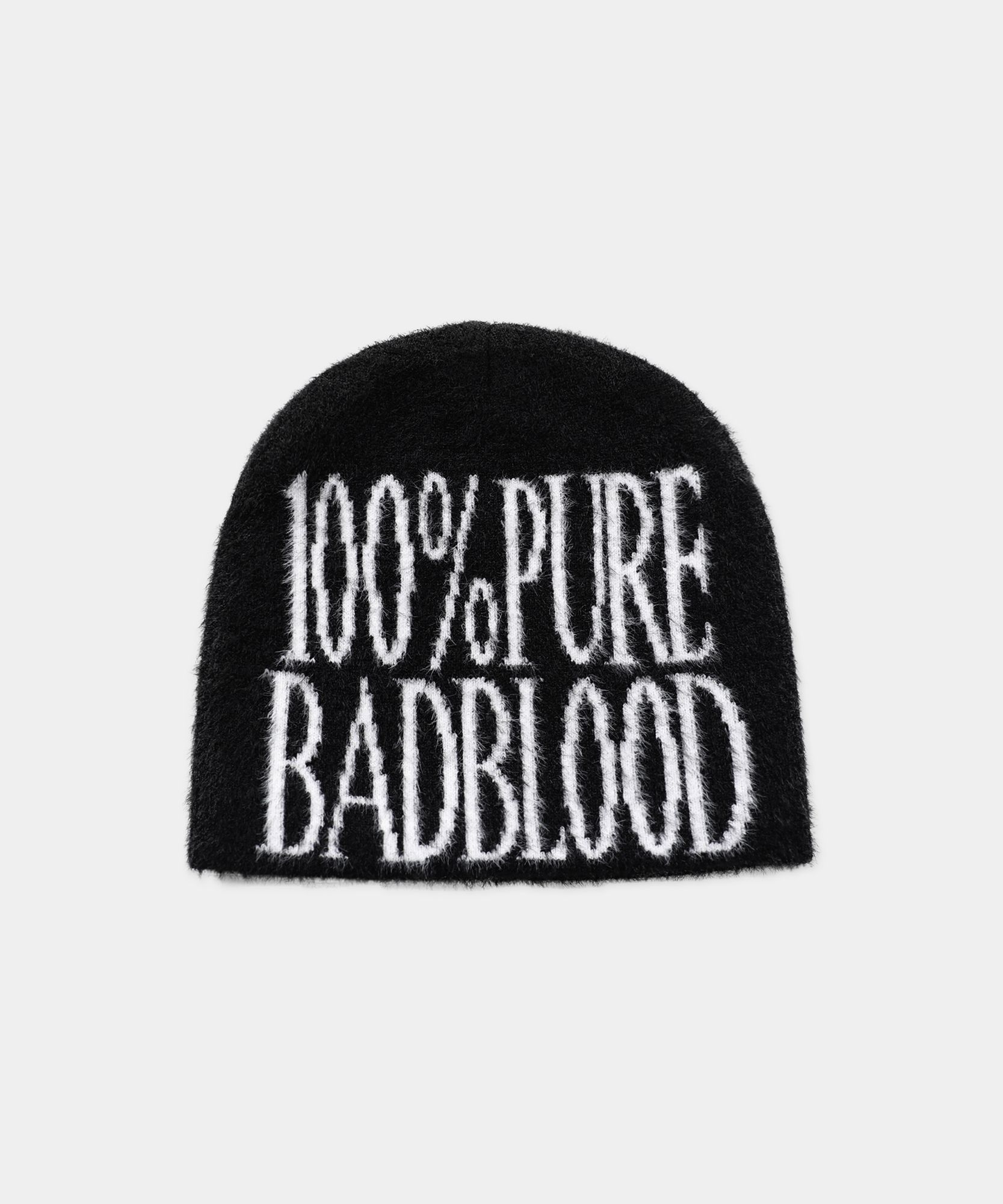 BADBLOOD★韓国大人気 BS Mohair Beanie - BLACK/CREAM MUSINSA公式 | BADBLOOD Pure Mohair Big Logo Beanie - Black