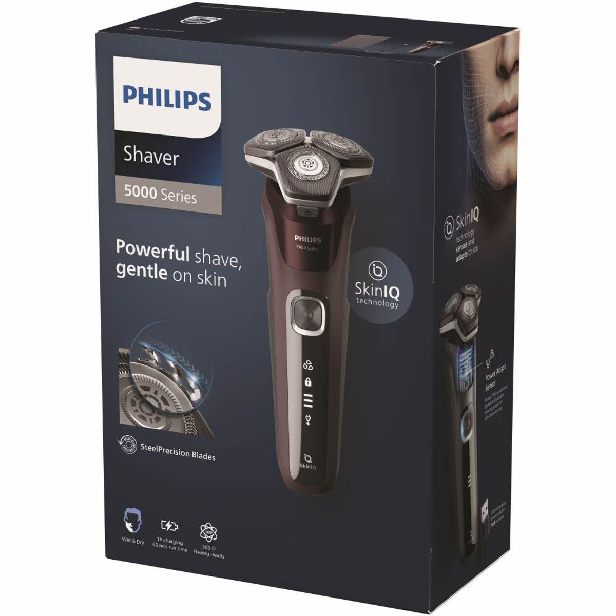 필립스(PHILIPS) SkinIQ 5000 시리즈 전기면도기 S5881/12 버건디 레드