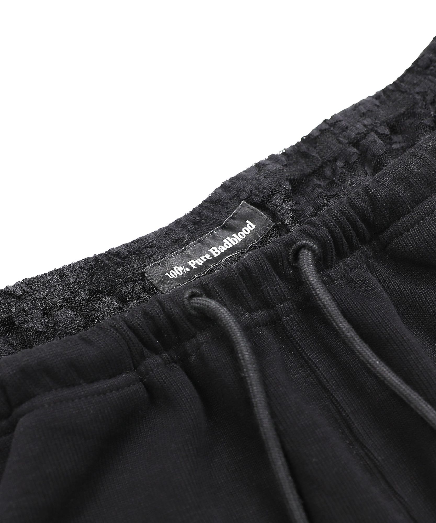 ◆BADBLOOD◆ Pure Lace Trim Jogger Black w-pts23-057 4_1ebdc49d-3060-4223-8ef1-