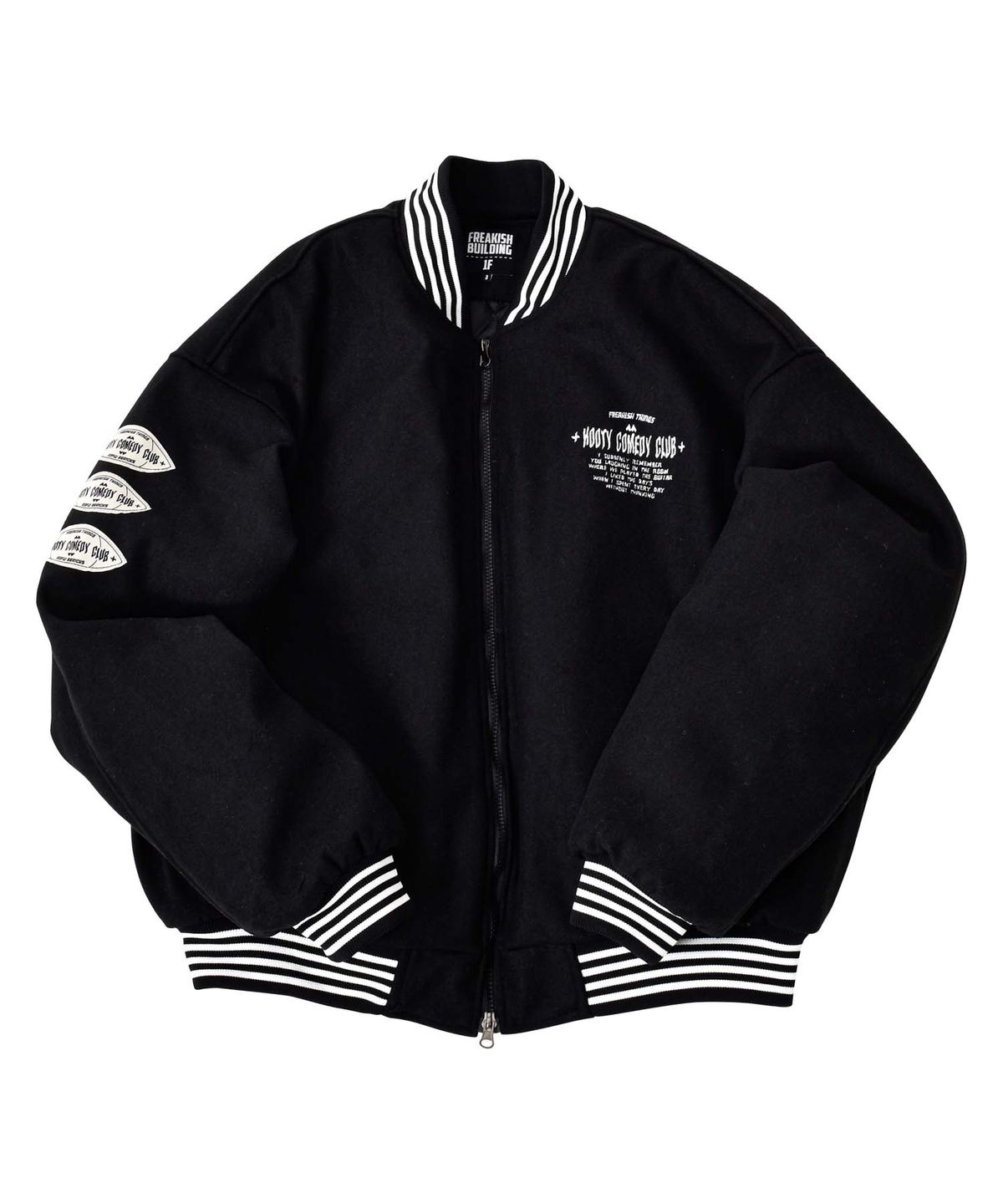 프리키쉬빌딩(FREAKISH BUILDING) SMILING EYES VARSITY ZIP-UP JACKET