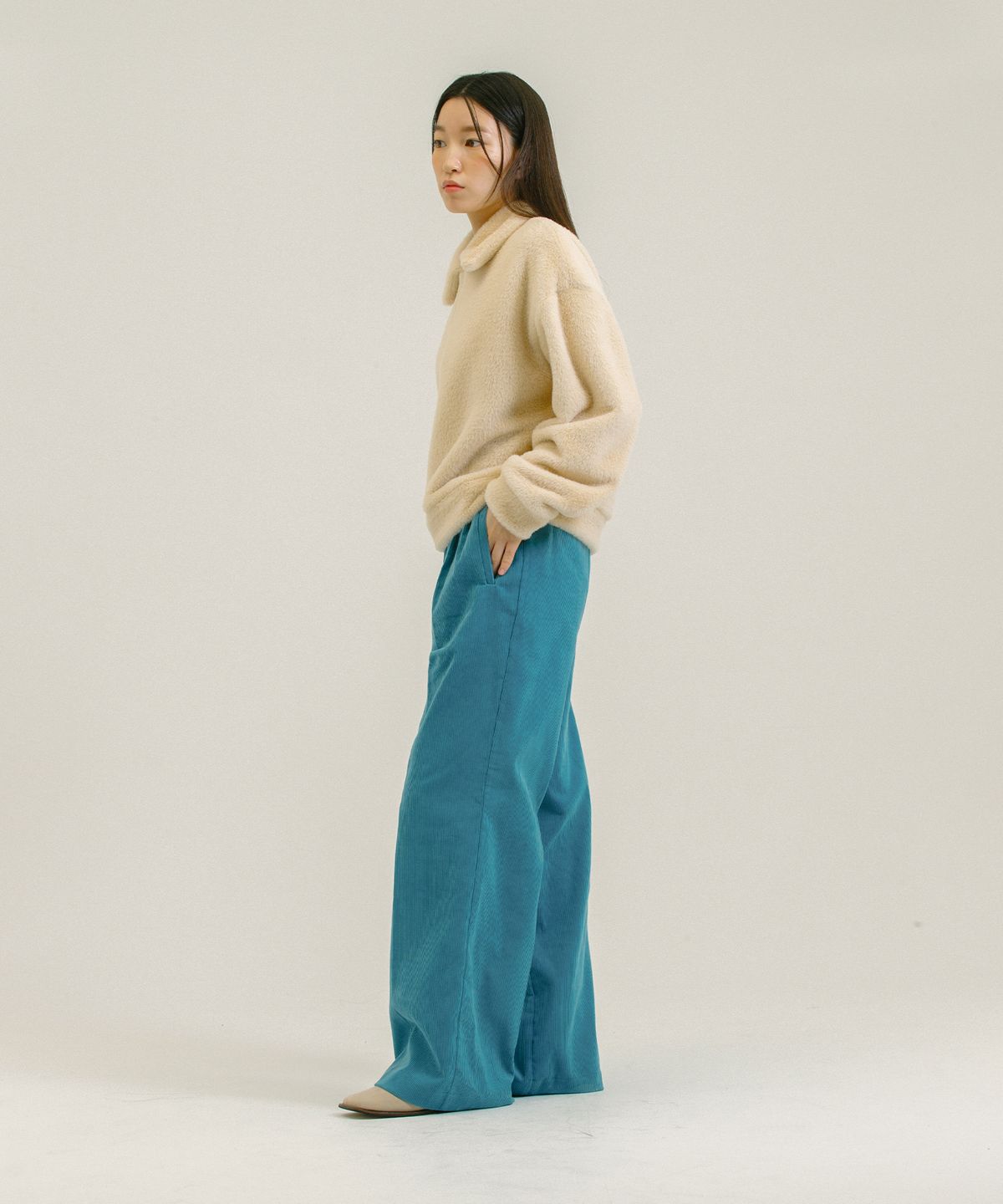 네벨에브리웨어(NEBELEVERYWEAR) Corduroy Wide Pants_Blue