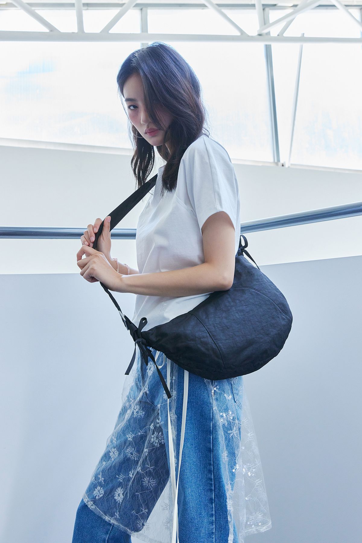 질스튜어트액세서리(JILLSTUART ACC) [보우백] 리본 포인트 나일론  호보 크로스 M 4color