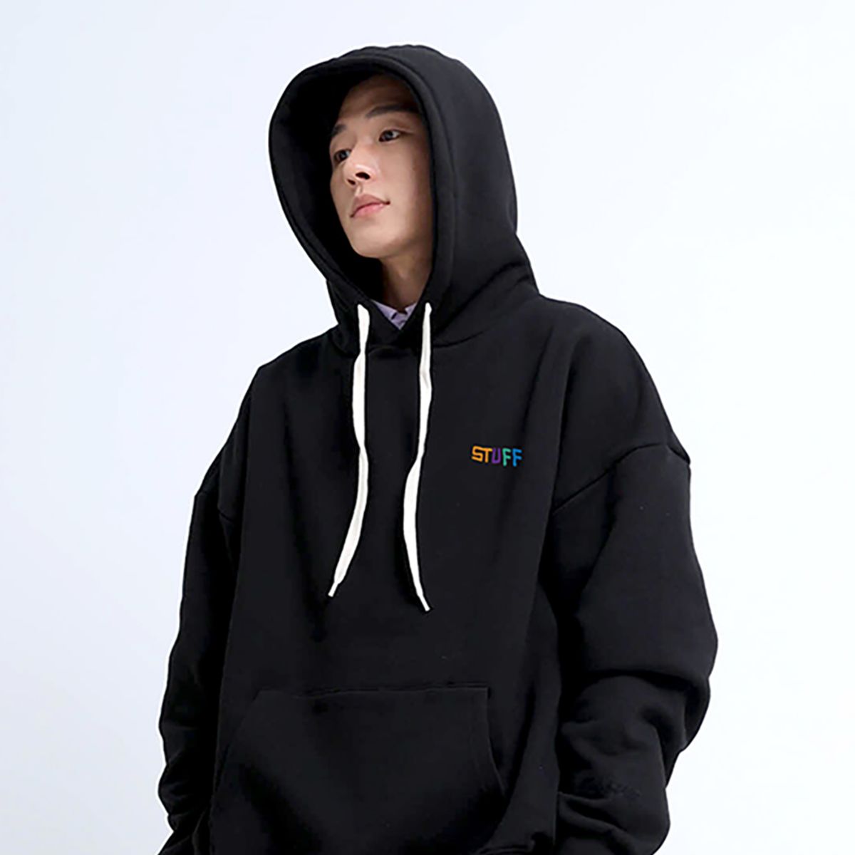 스터프(STUFF) 드리블 백 로고 후드티
