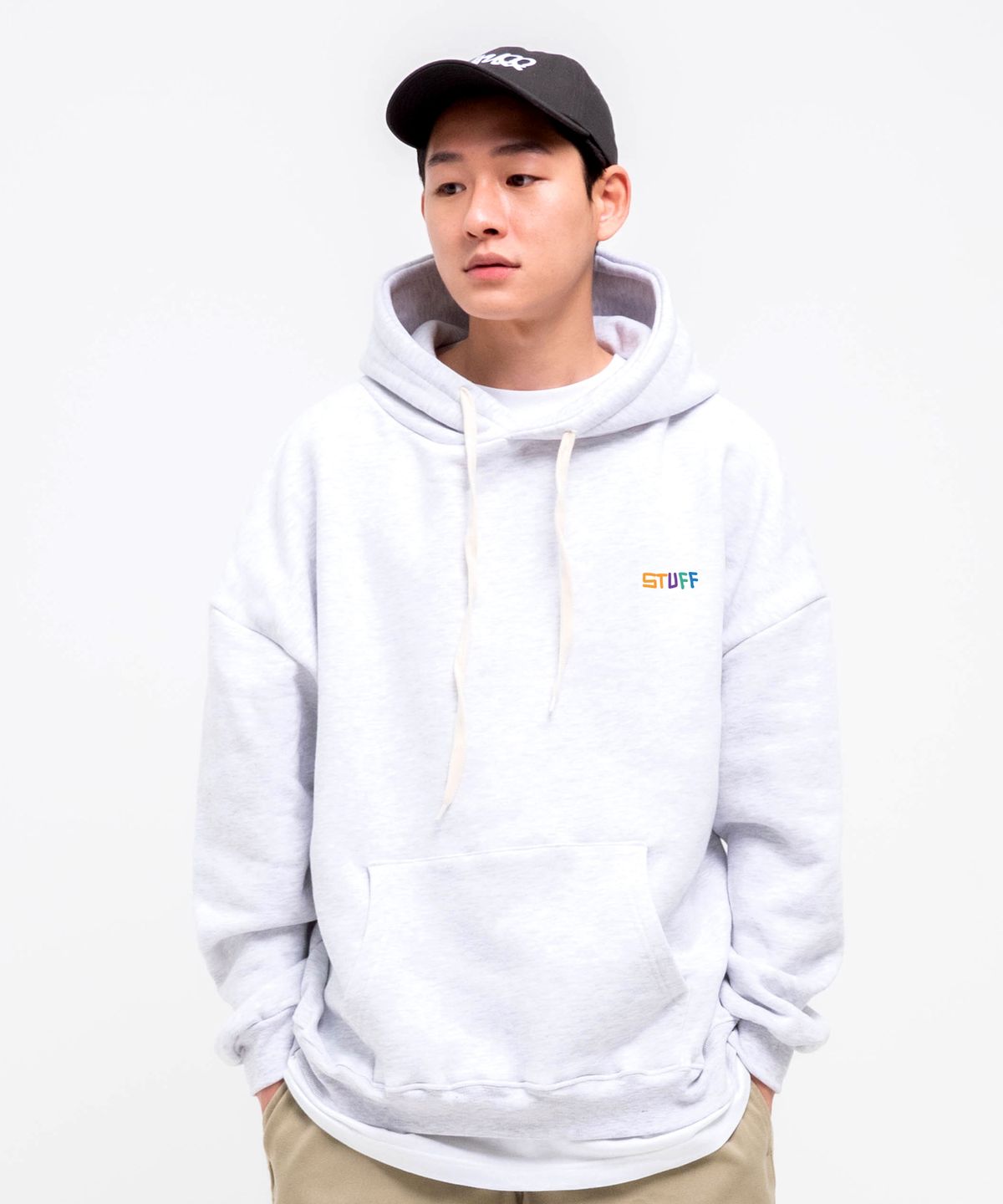 스터프(STUFF) 드리블 백 로고 후드티