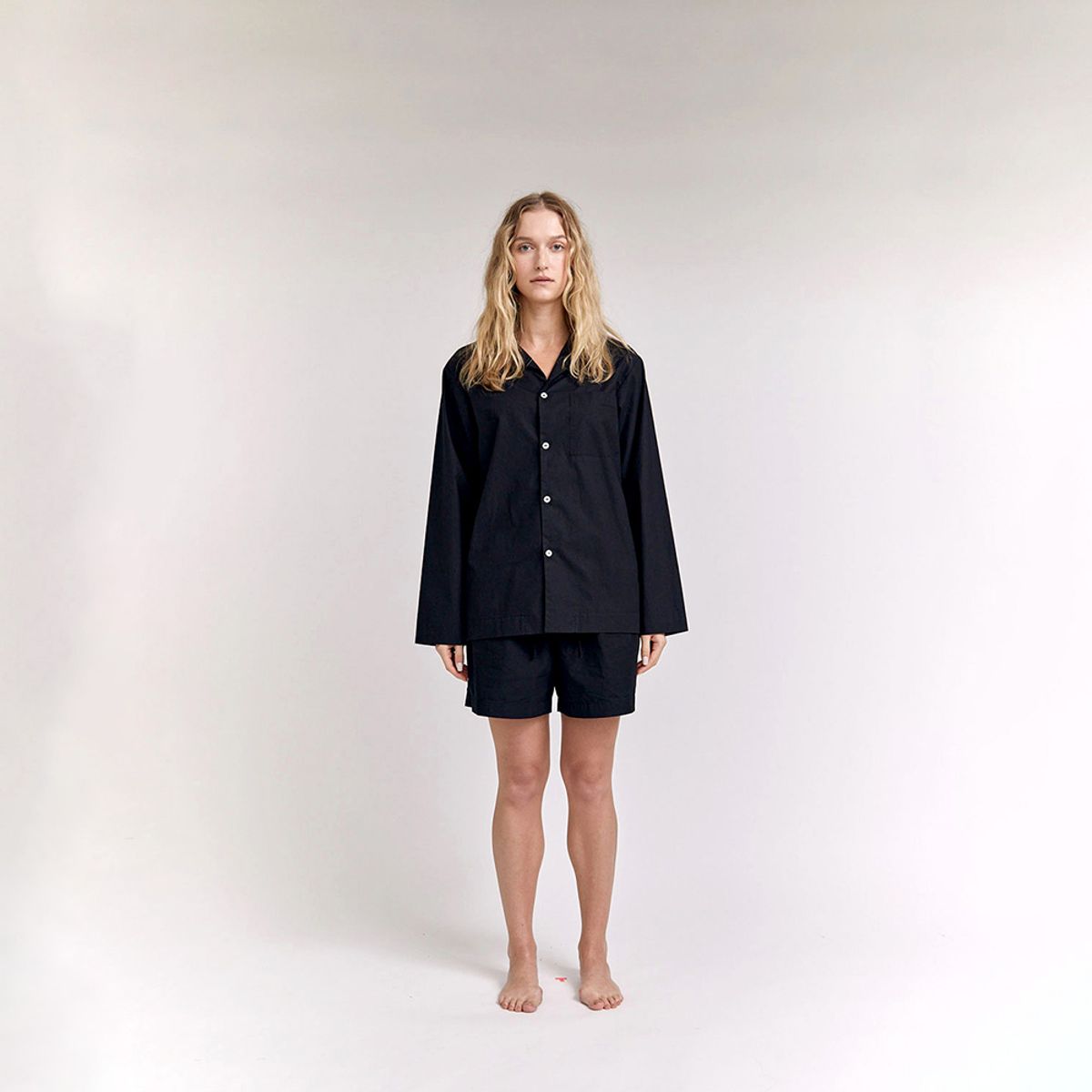 퍼즈플리즈(PAUSE PLEASE) [Hanssem] 100% Cotton Pajamas for Unisex (Black Short Pants Set)
