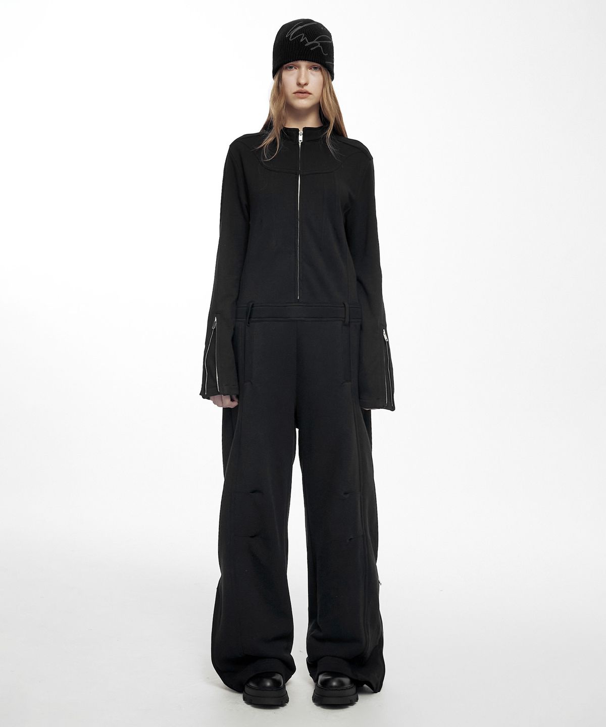 나체(NACHE) INFORMAL DART JUMPSUIT CHARCOAL