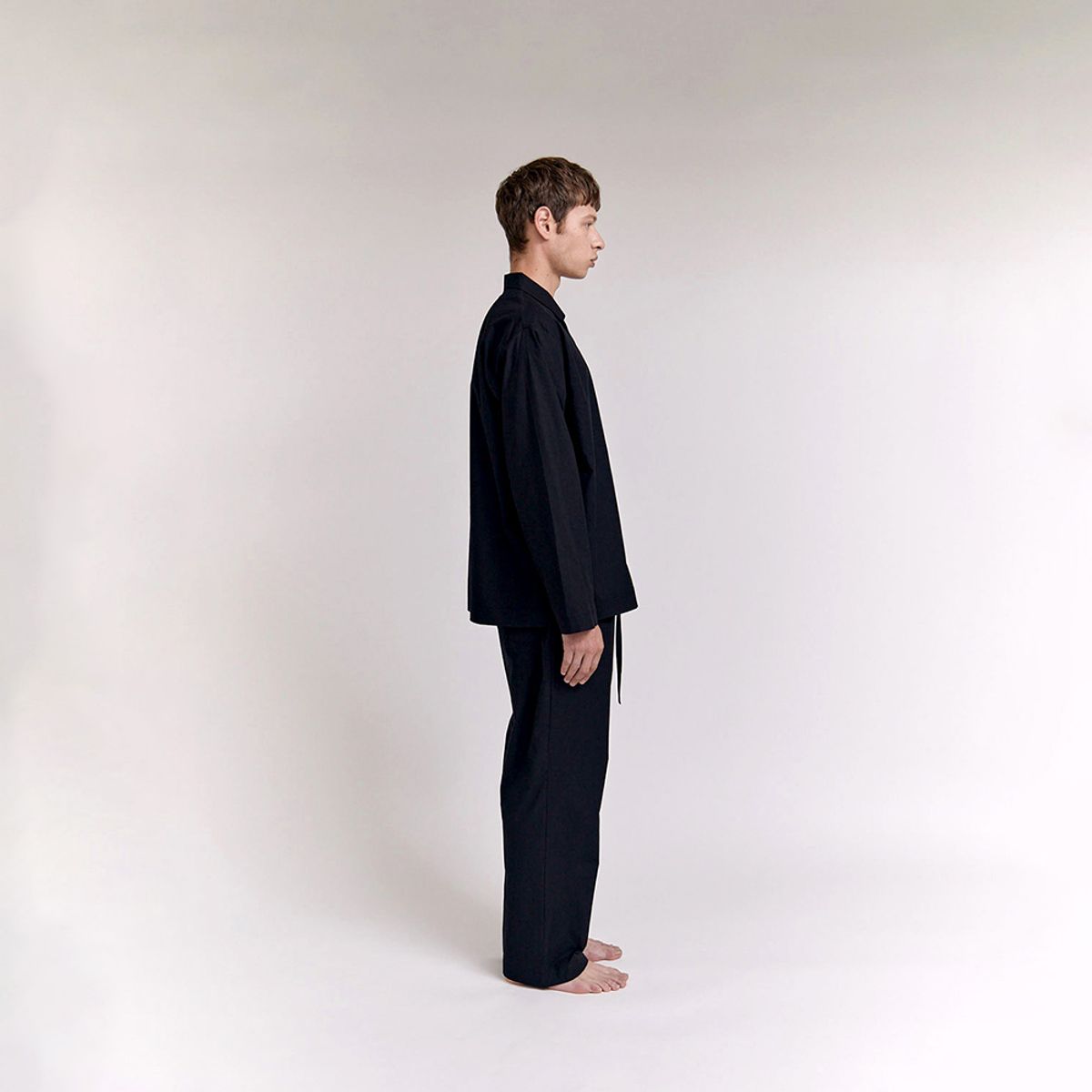 퍼즈플리즈(PAUSE PLEASE) [Hanssem] 100% Cotton Pajamas for Unisex (Black Long Pants Set)