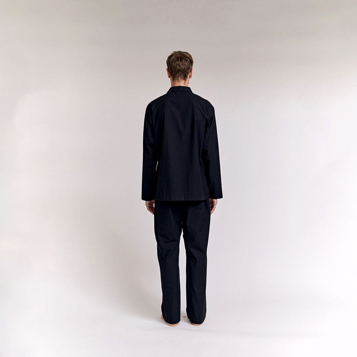 퍼즈플리즈(PAUSE PLEASE) [Hanssem] 100% Cotton Pajamas for Unisex (Black Long Pants Set)