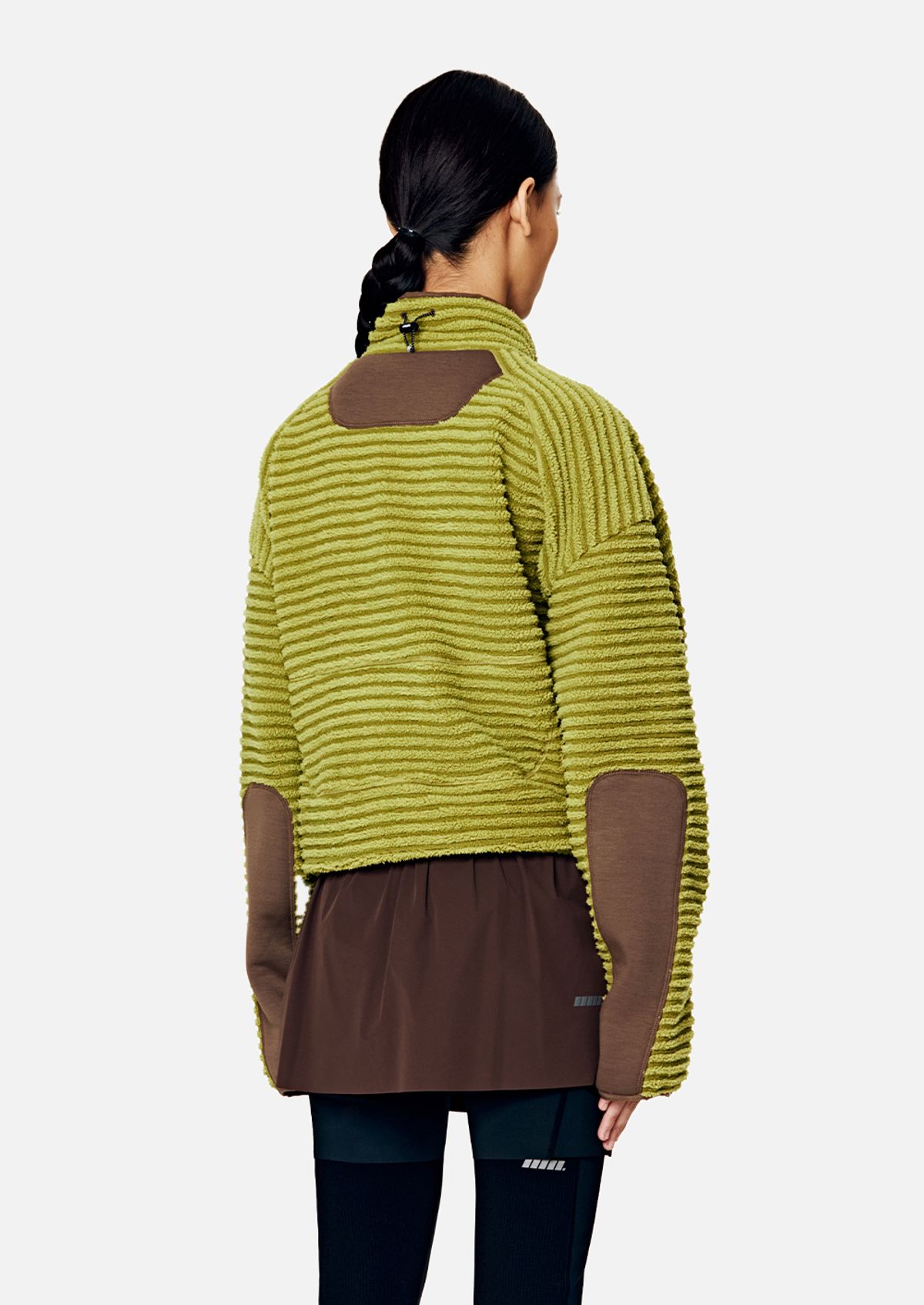 칼렉(KALEG) WOMENS WARM UP HALF ZIP FLEECE JACKET YELLOW GREEN