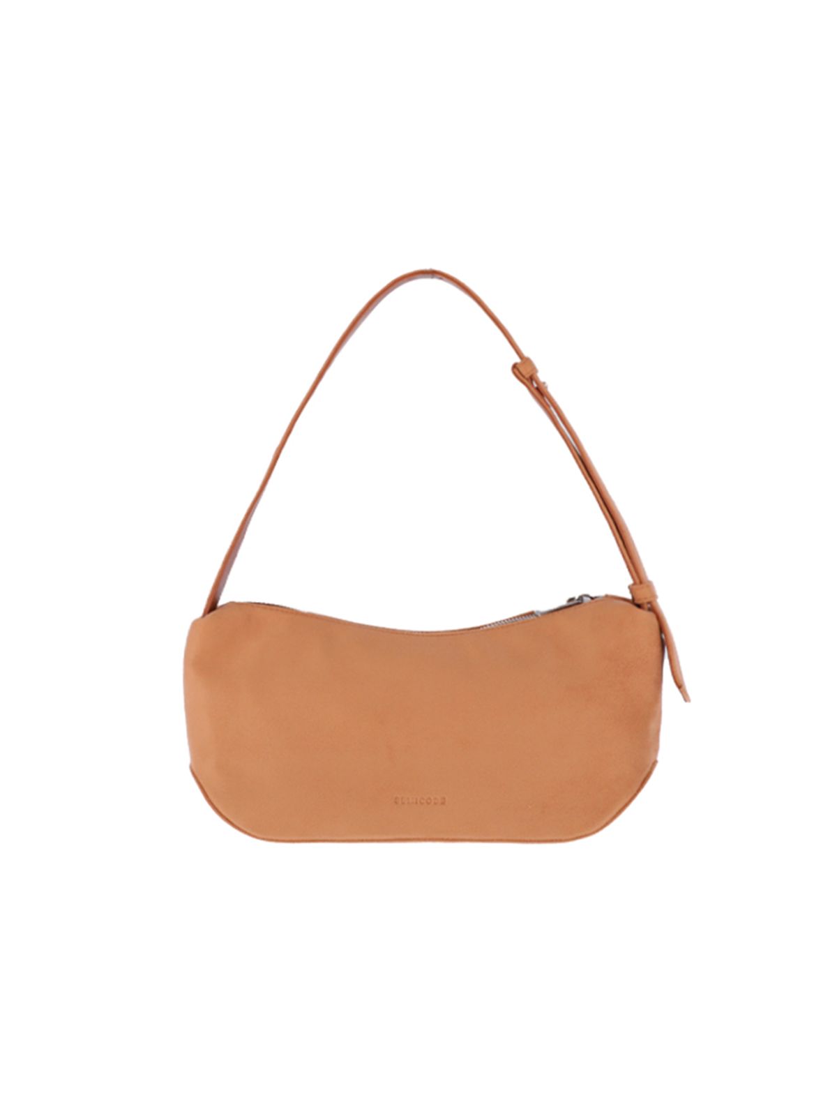 세미코드(SEMICODE) groove middle bag - suede camel