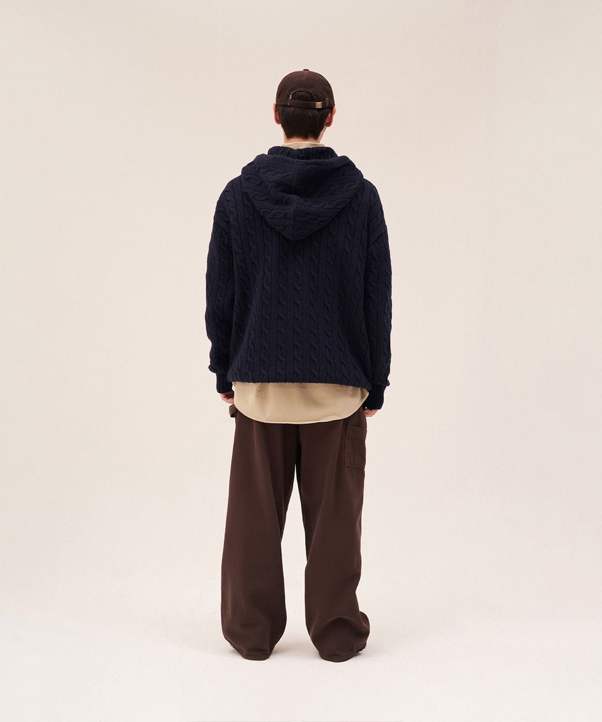엔와이피(N.Y.P) Cable Knit Hoodie (deep blue)