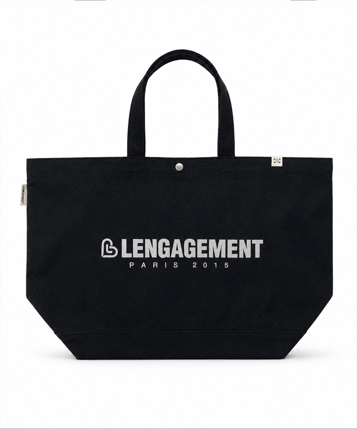 랑가주망(LENGAGEMENT) 빅사이즈 밀리터리 캔버스 쇼퍼백 [블랙]