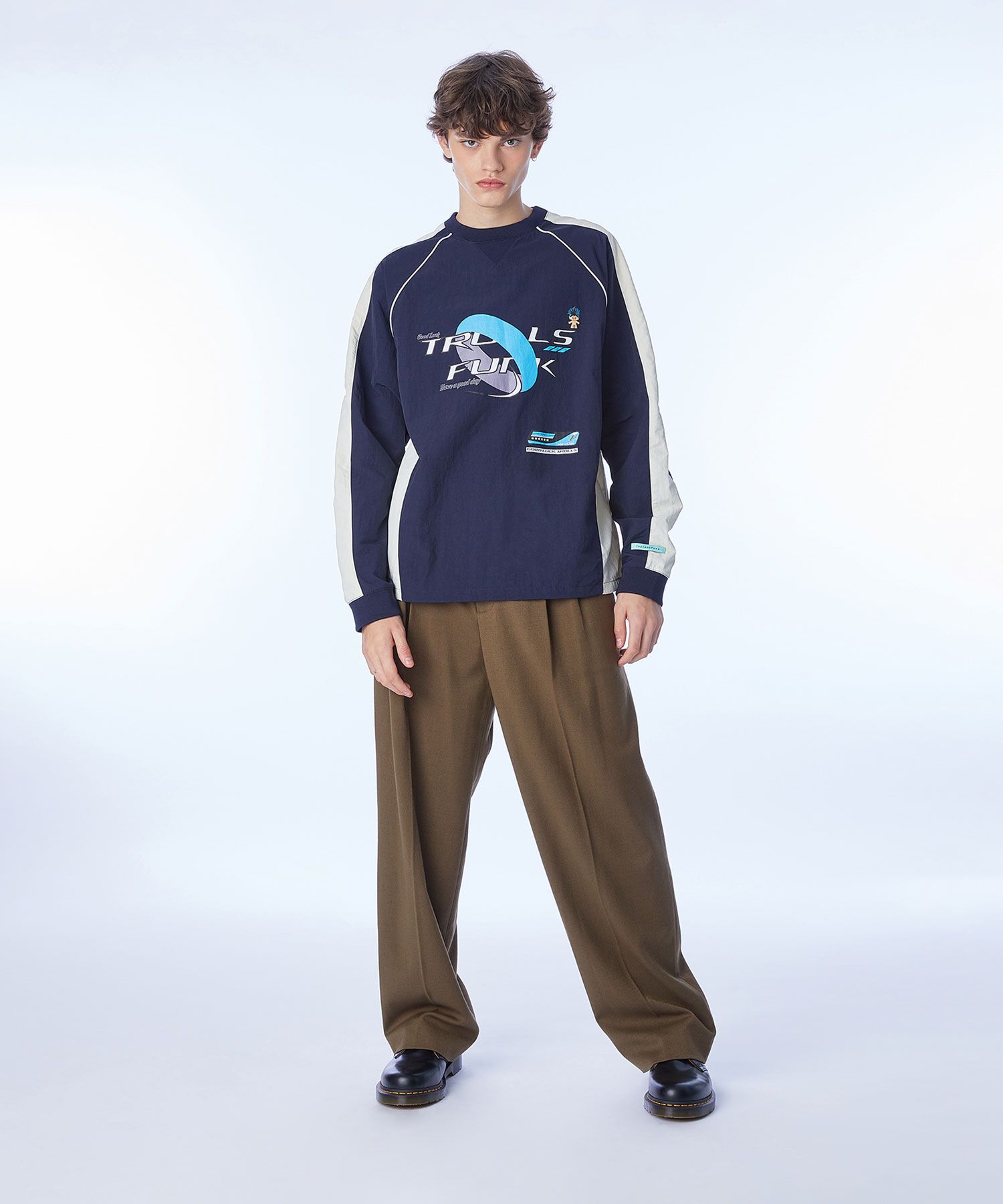 インスタントファンク 韓国 オフショル Qoo10 インスタントファンク OFF-SHOULDER 無地 ファスナ