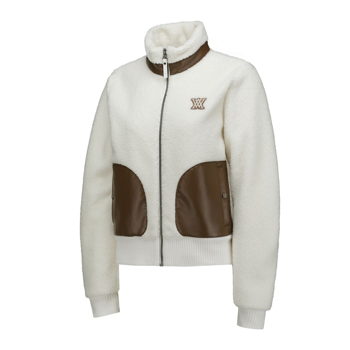 어뉴골프(ANEW GOLF) W LEATHER PATCH POINT FLEECE JK_IV