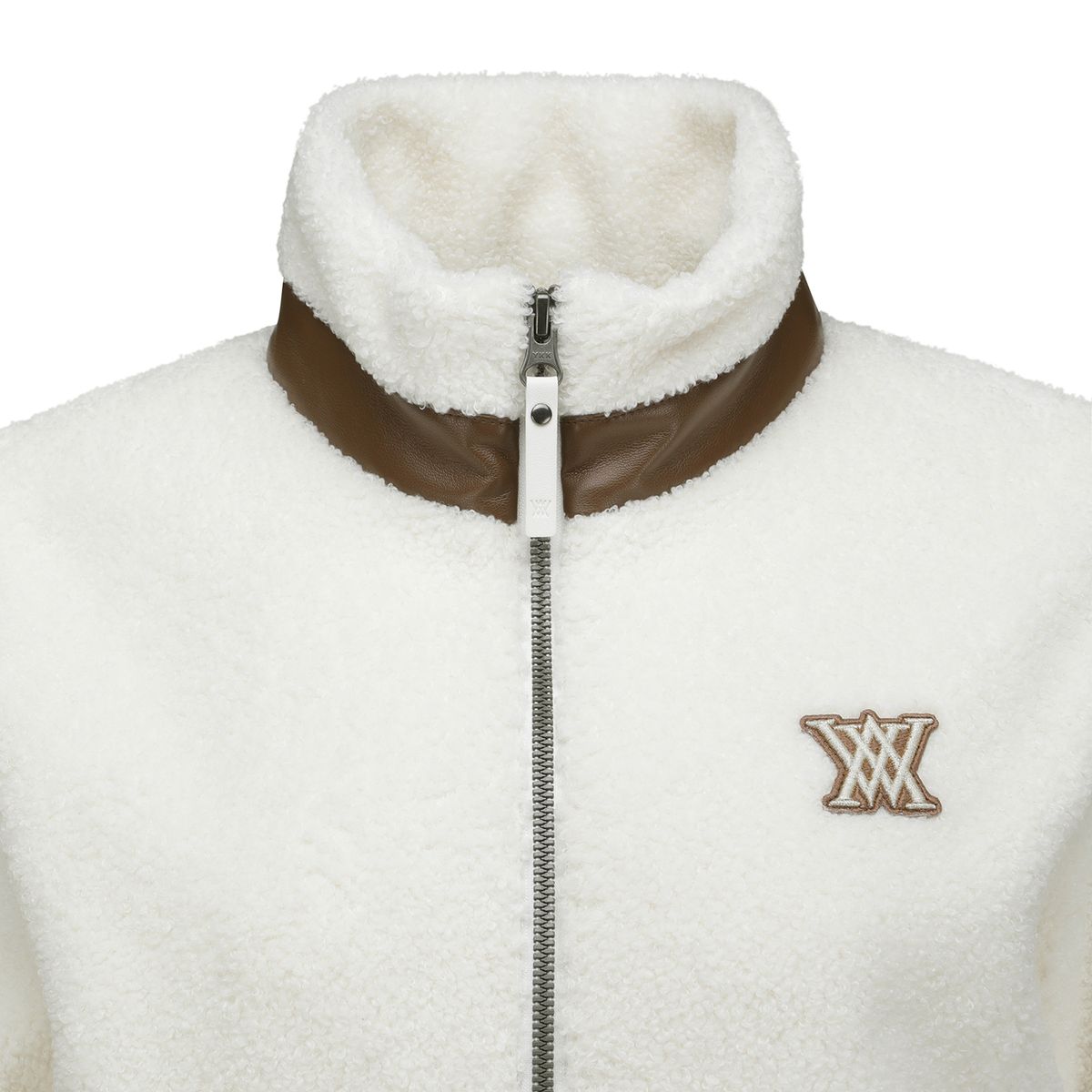 어뉴골프(ANEW GOLF) W LEATHER PATCH POINT FLEECE JK_IV