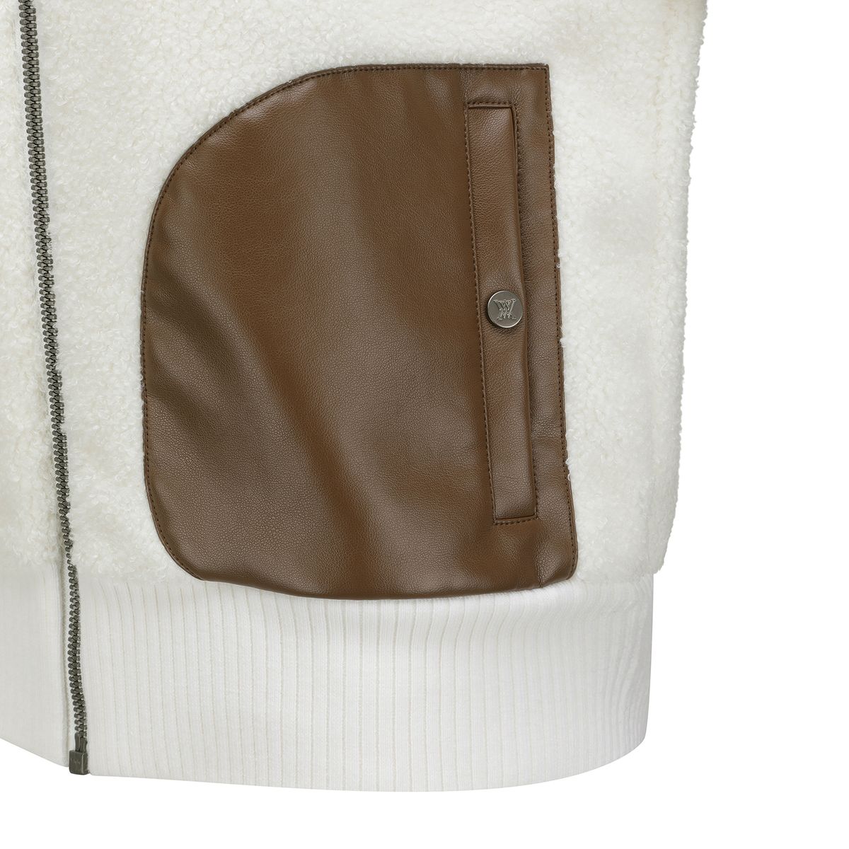 어뉴골프(ANEW GOLF) W LEATHER PATCH POINT FLEECE JK_IV