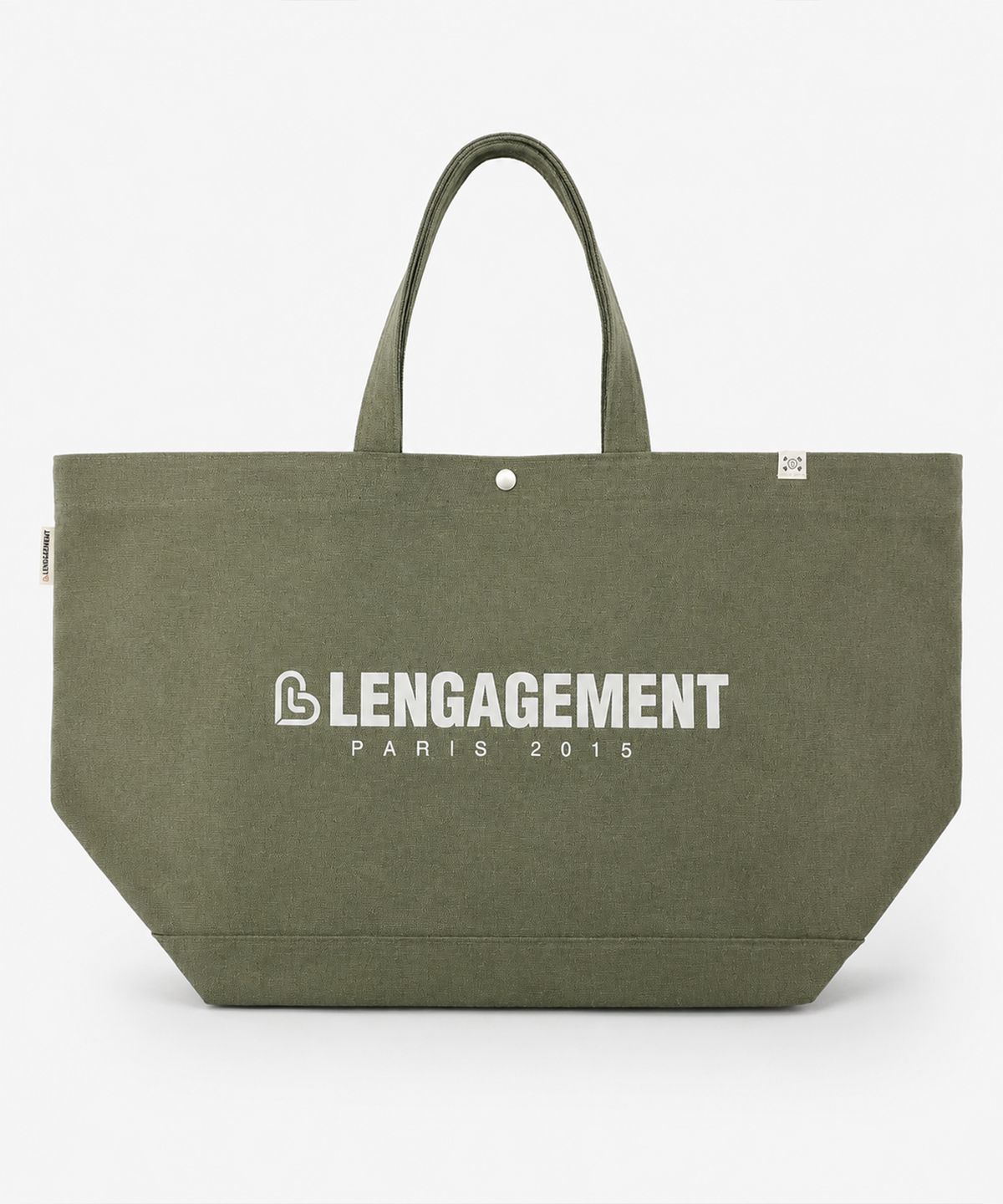 랑가주망(LENGAGEMENT) 빅사이즈 밀리터리 캔버스 쇼퍼백 [카키]