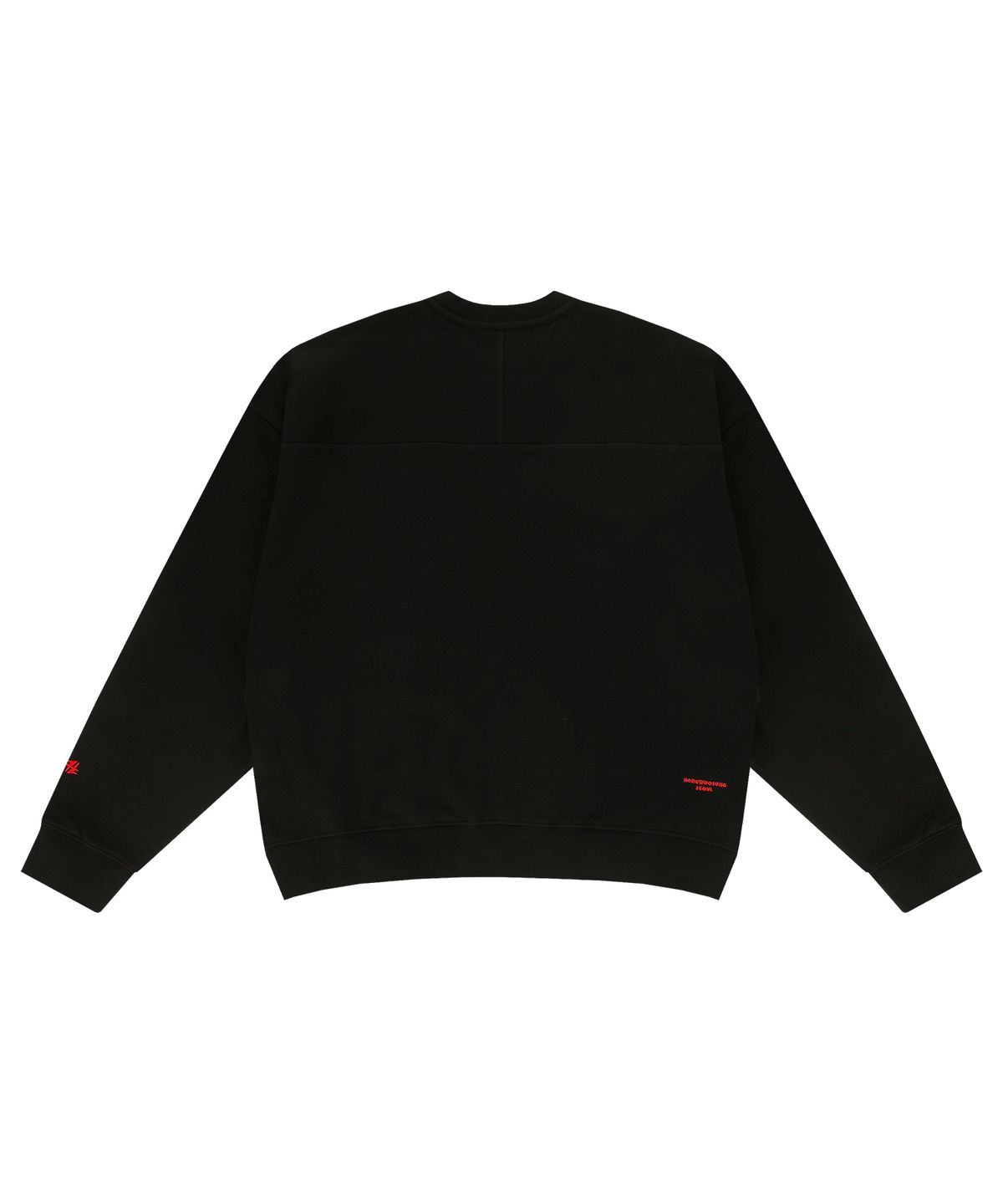 홍우성(HONGWOOSUNG) COVER STITCH SWEATSHIRT WITH A EMBROIDERY LOGO_BLACK