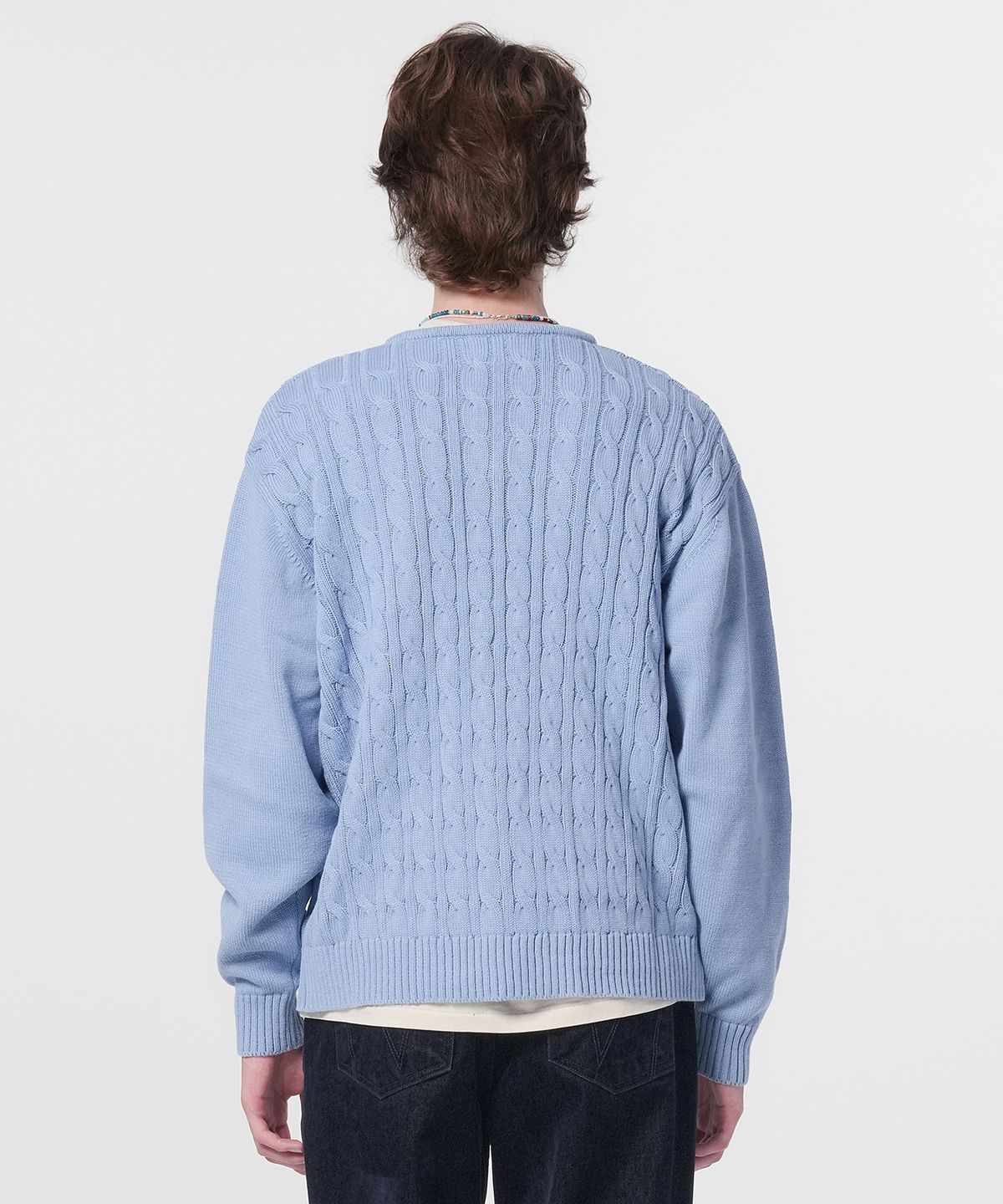 홍우성(HONGWOOSUNG) LOOSE FIT NICKEL BUTTON CARDIGAN_SKY BLUE