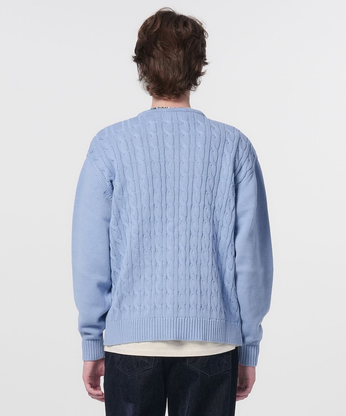 홍우성(HONGWOOSUNG) LOOSE FIT JEWELRY BUTTON CARDIGAN_SKY BLUE