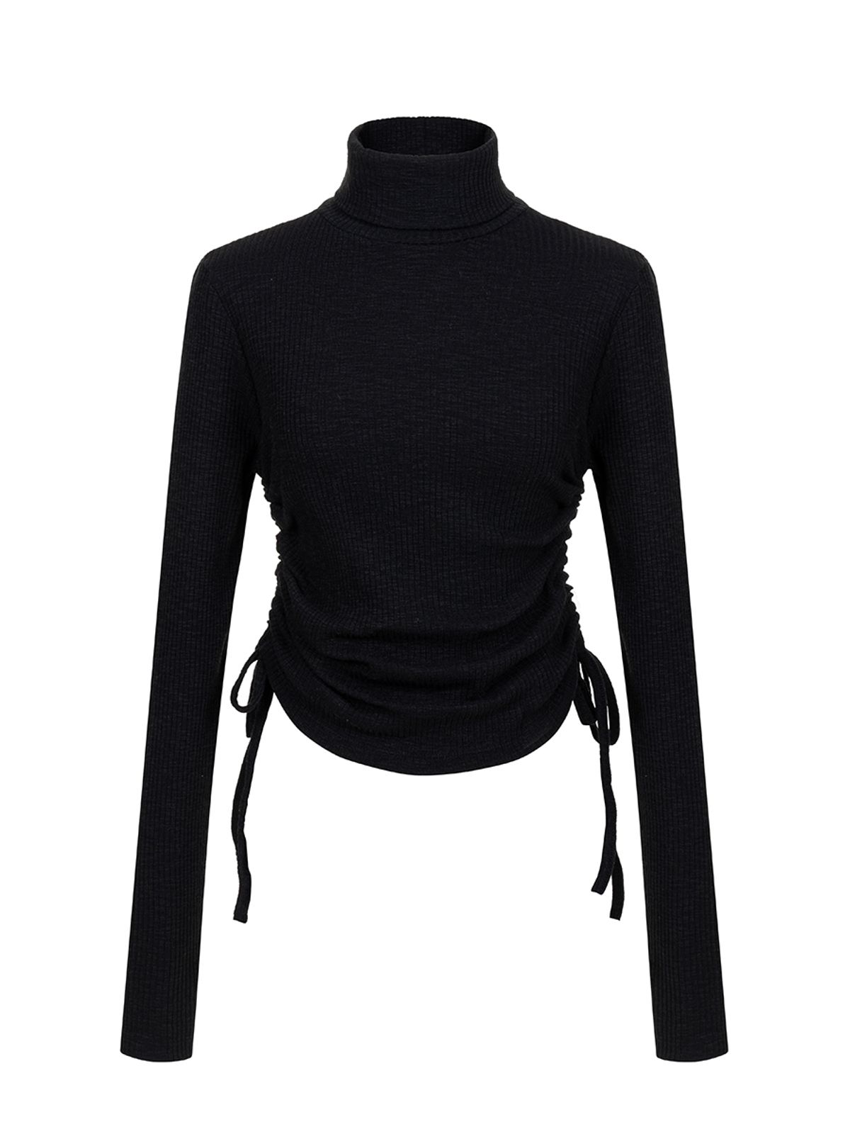 리마지(REMAGIE) Side Shirring Turtleneck (black)