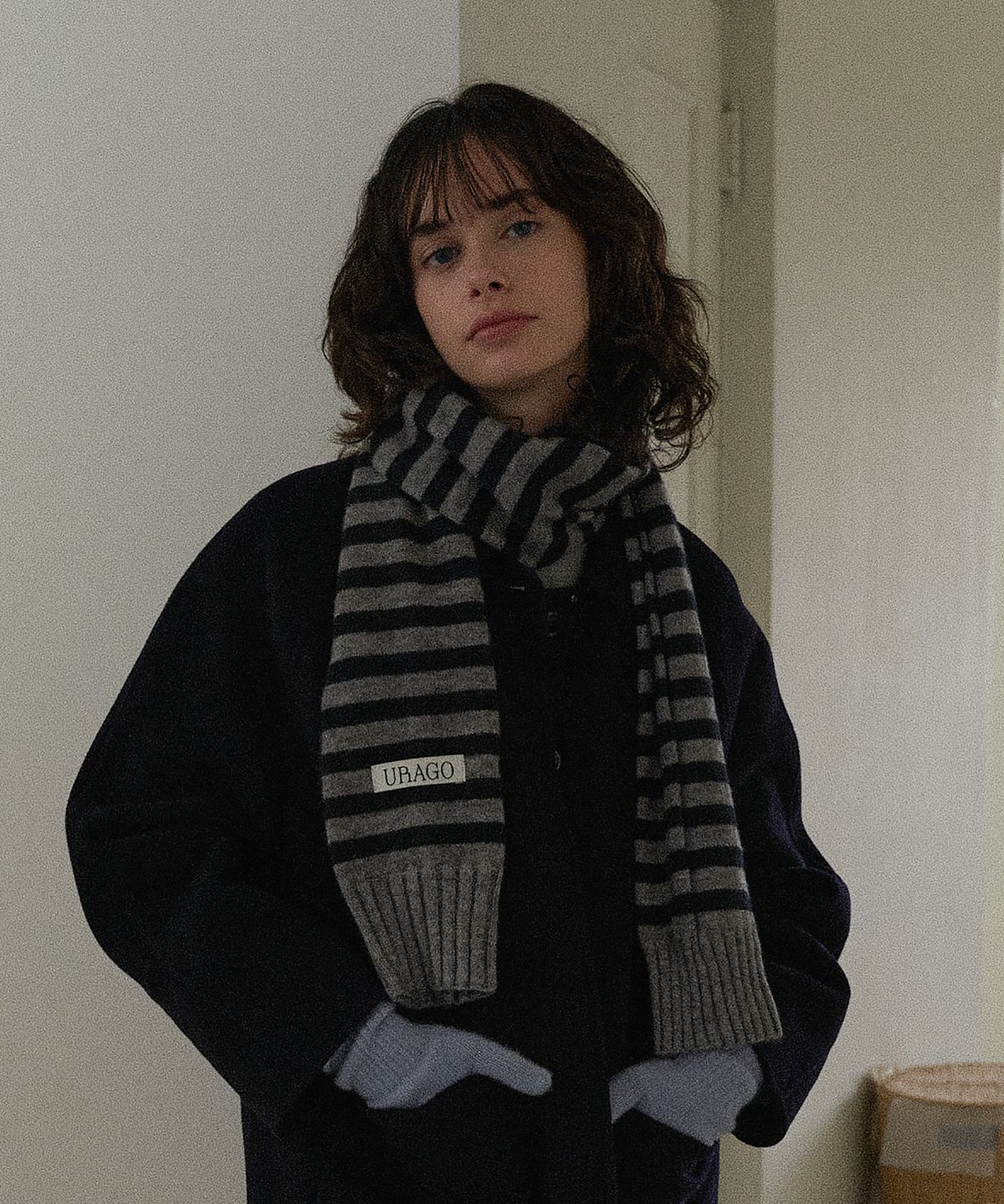 유라고(URAGO) Wool stripe muffler